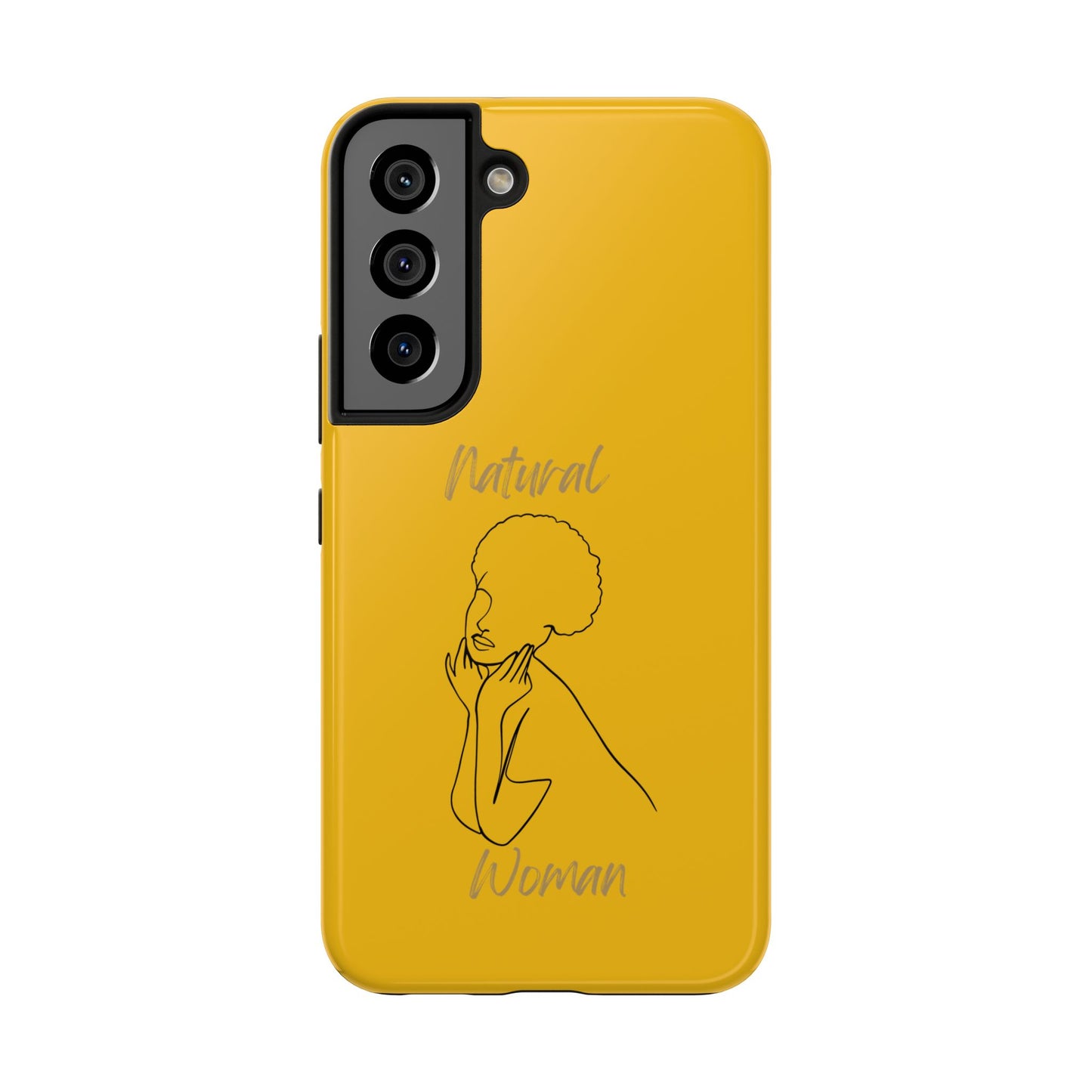 Natural Woman Cute Afro (BL)Tough Phone Cases YELLOW