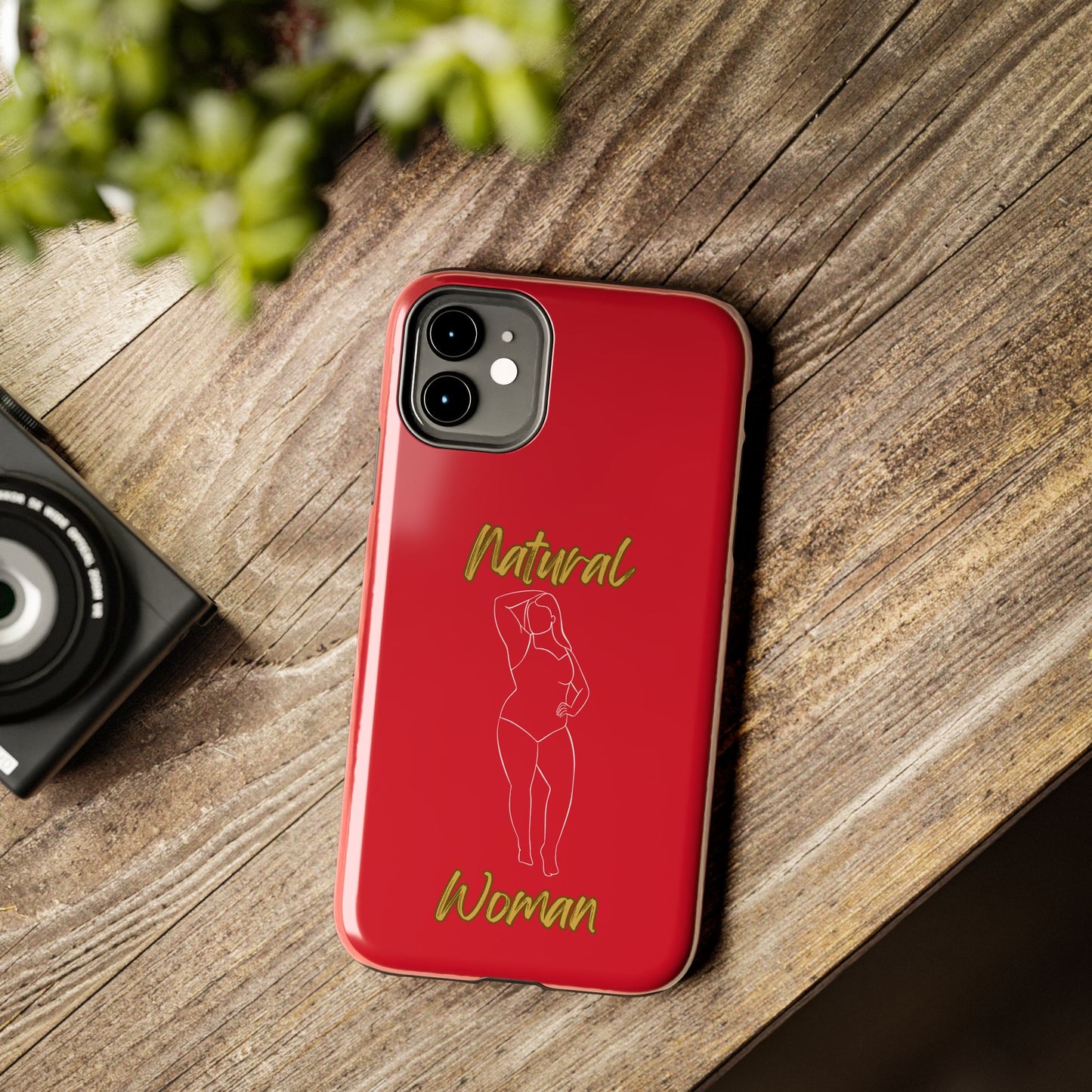 Natural Woman Looking Good (WL)Tough Phone Cases DARK RED