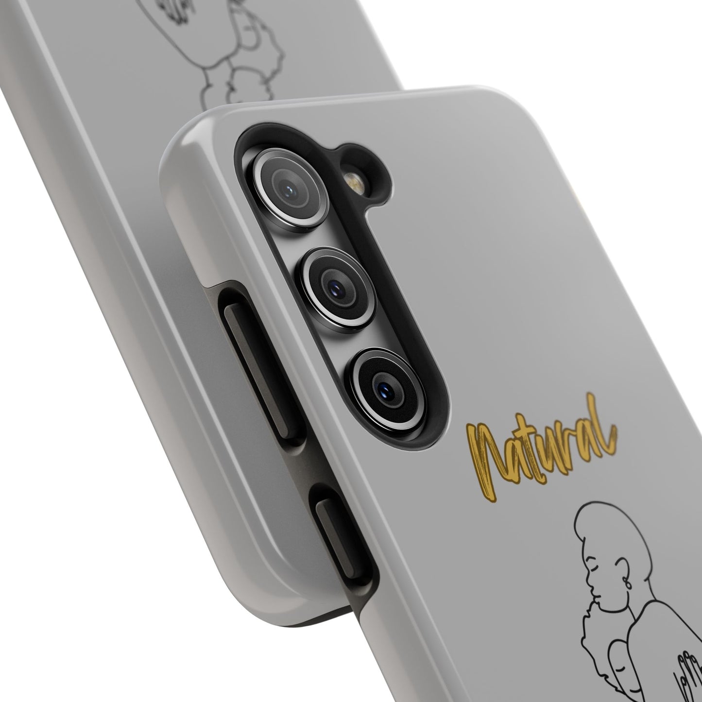Natural Woman Safe With Momma (BL) Tough Phone Cases LIGHT GREY