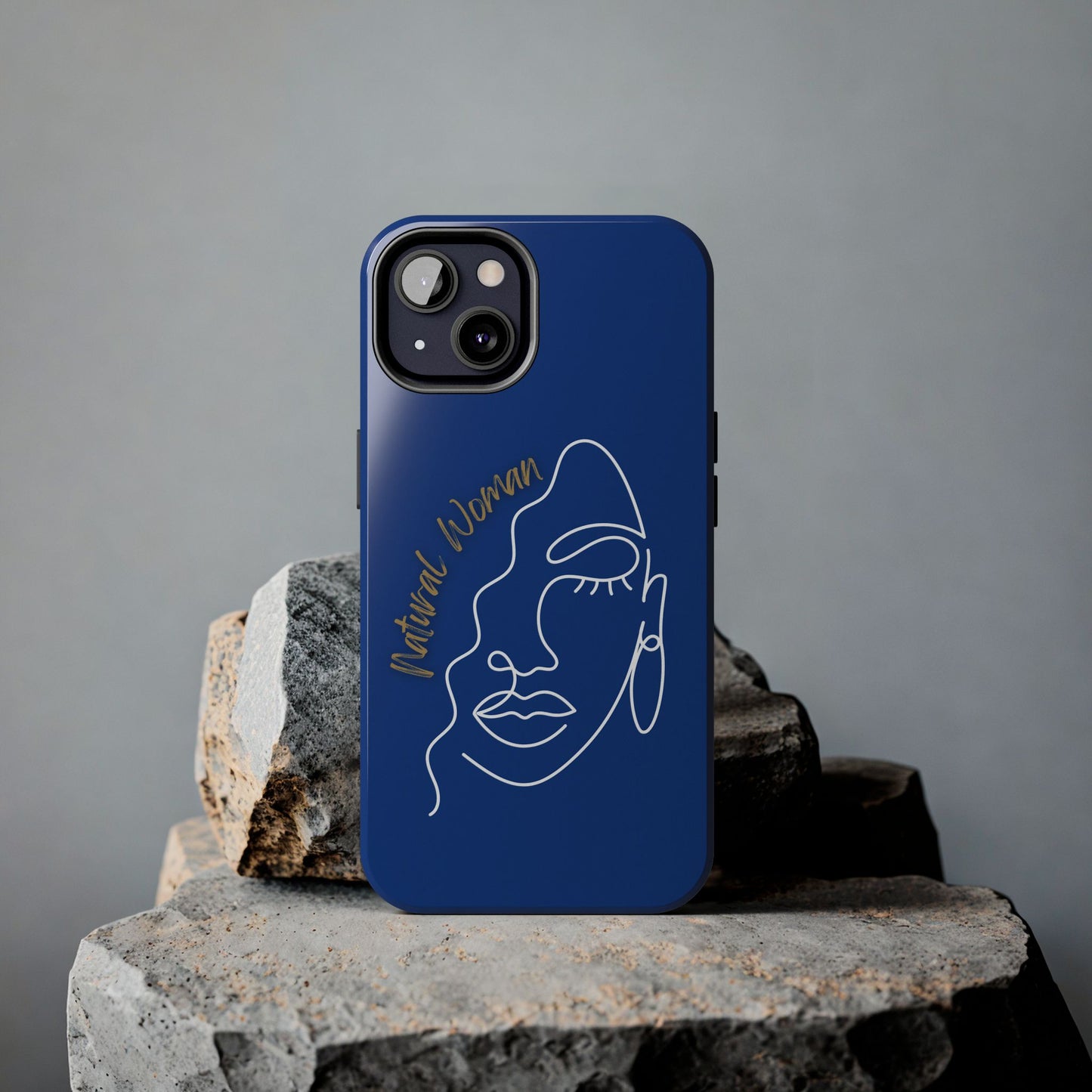 Natural Woman Half Face (WL)Tough Phone Case DARK BLUE