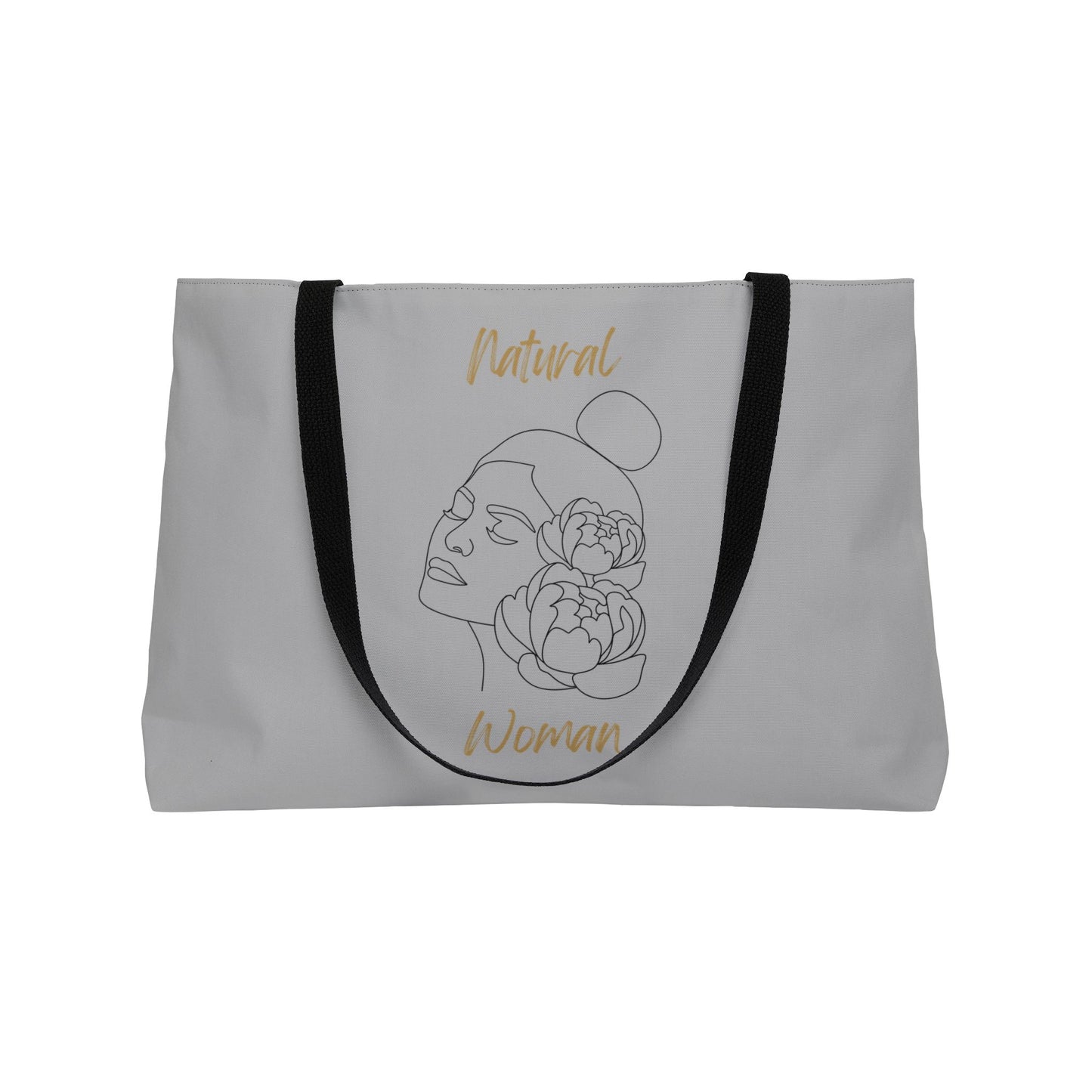 Natural Woman Bun Flower (BL) Weekender Tote Bag LIGHT GREY