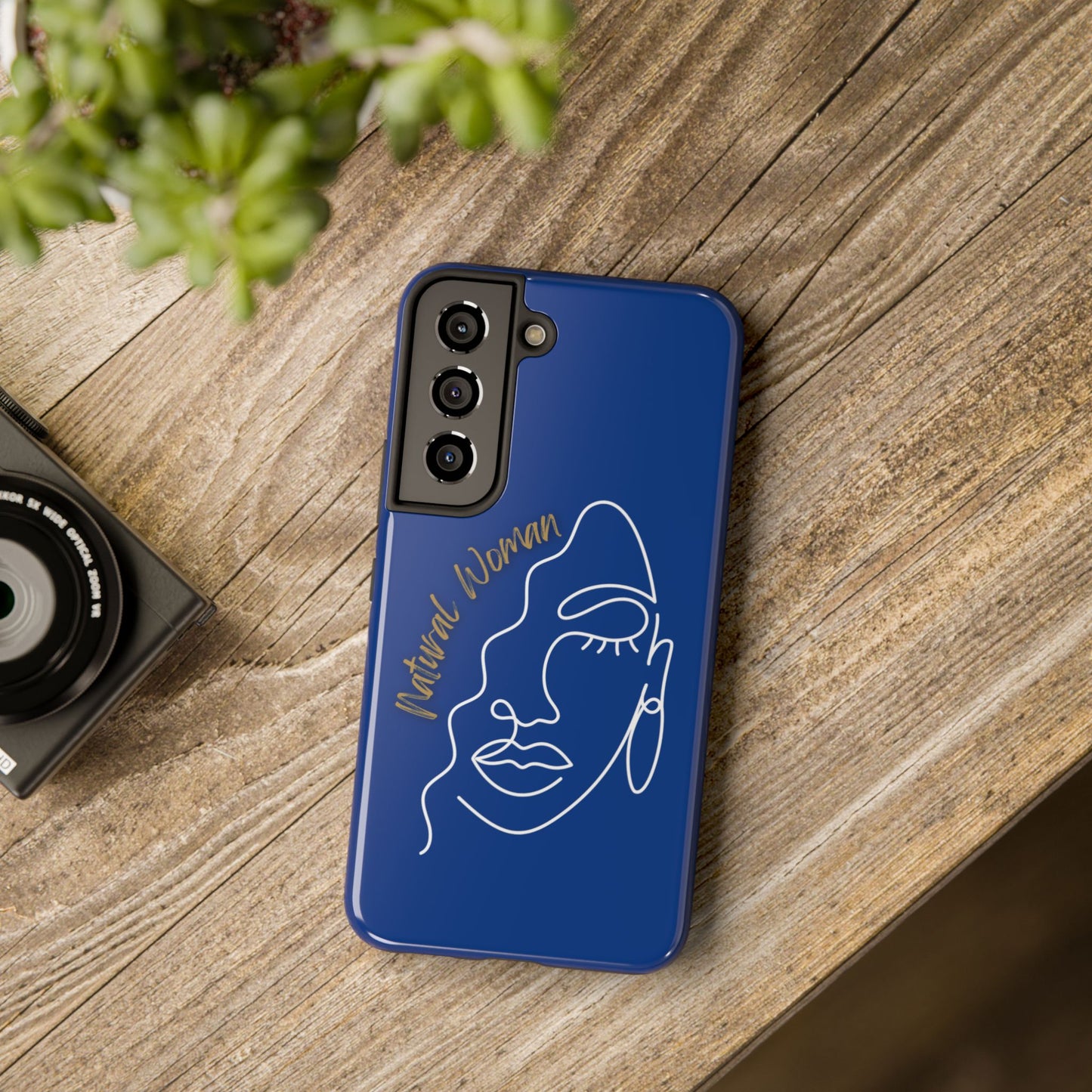 Natural Woman Half Face (WL)Tough Phone Case DARK BLUE