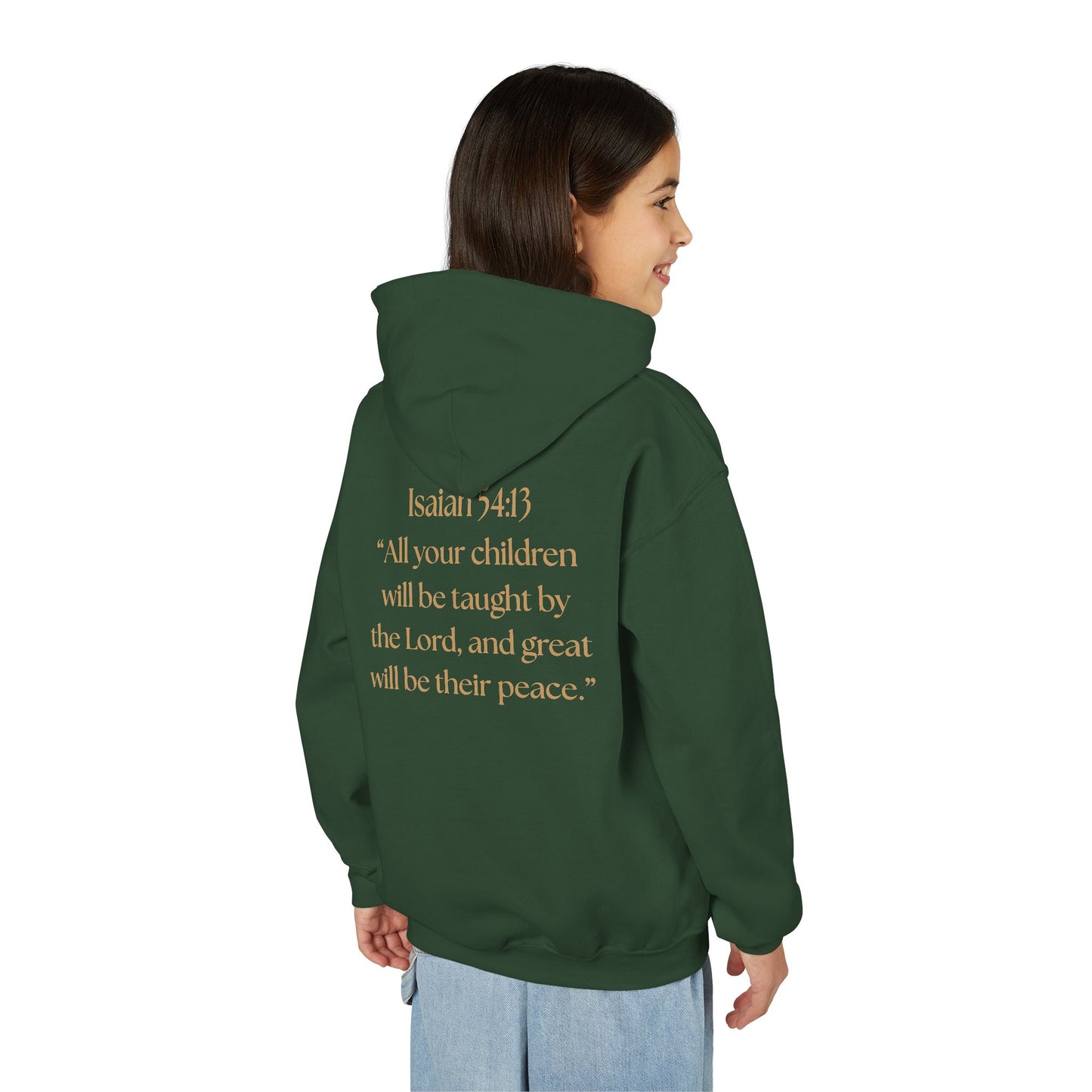 "Children of the King" Hoodie - BLACK Lion Design with Isaiah 54:13