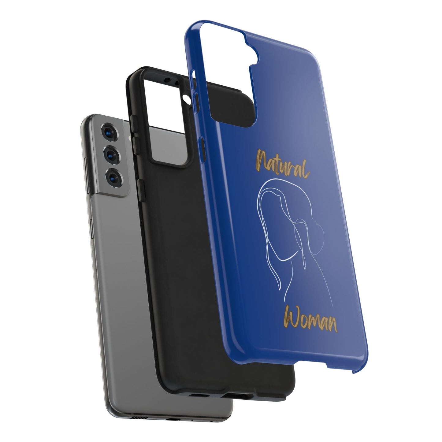 Natural Woman Hanging Hair (WL) Tough Phone Cases DARK BLUE