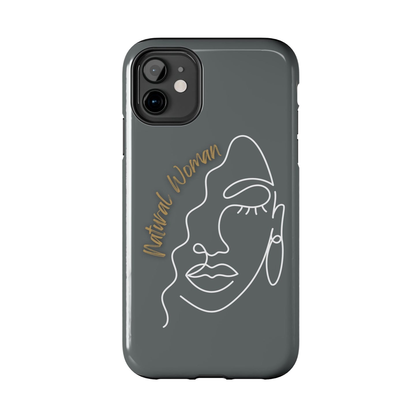 Natural Woman Half Face (WL)Tough Phone Case DARK GREY