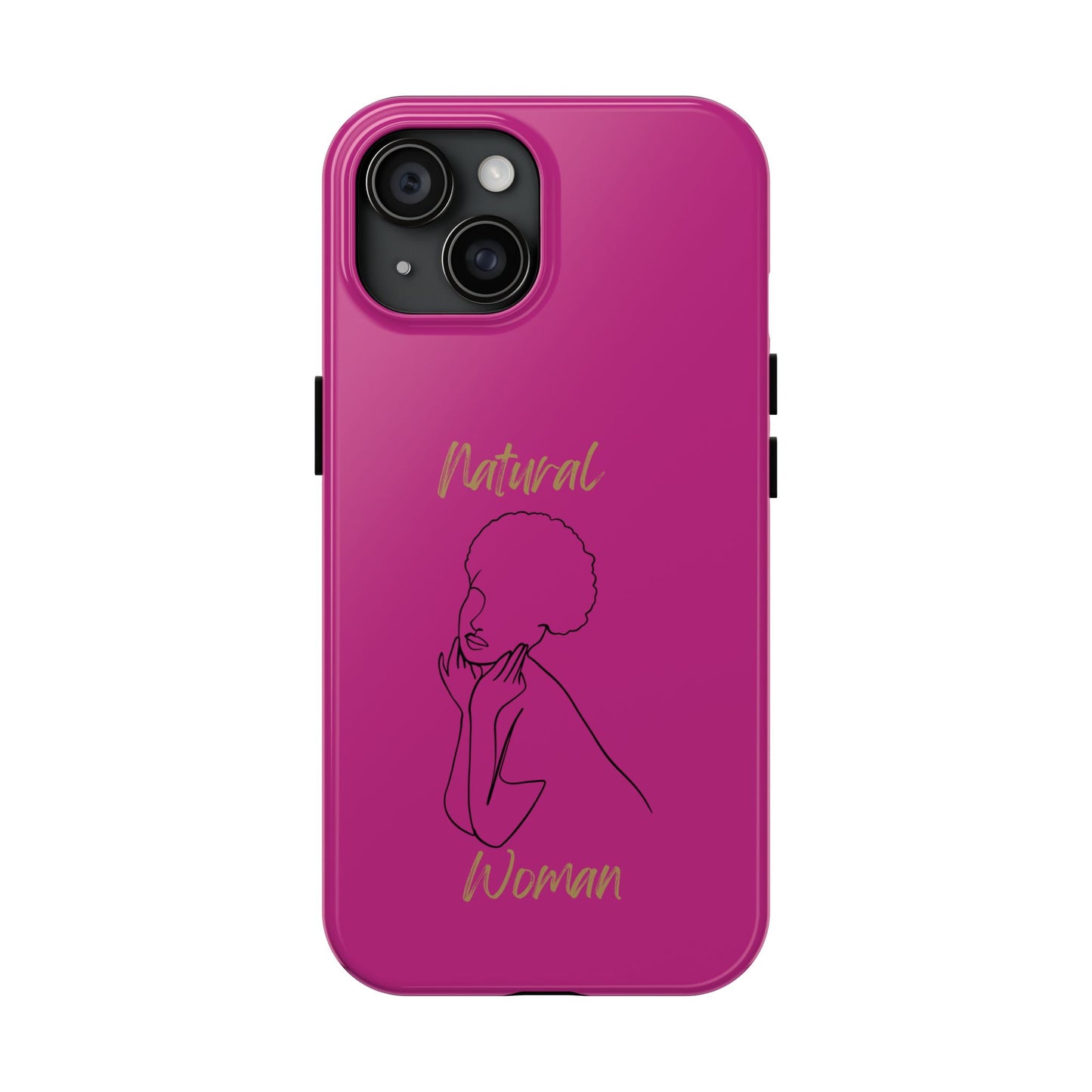 Natural Woman Cute Afro (BL)Tough Phone Cases PINK