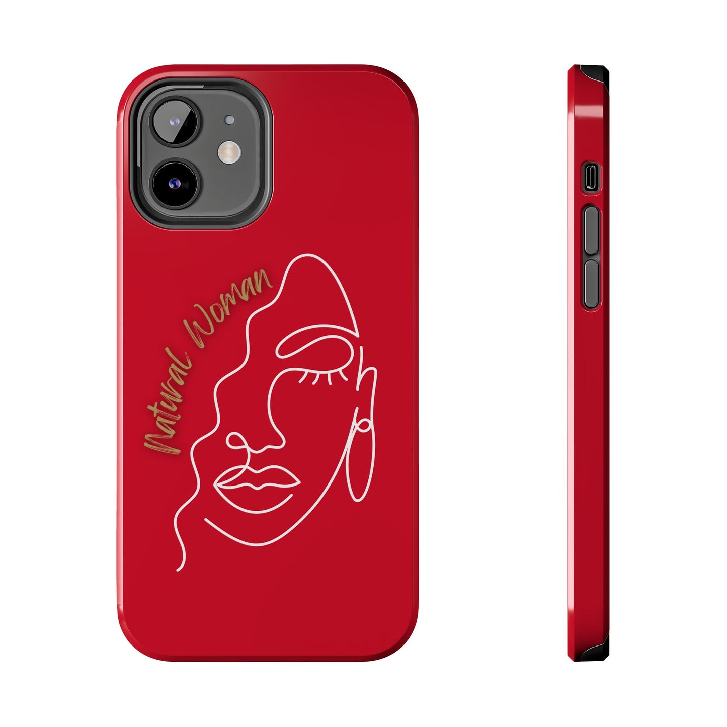 Natural Woman Half Face (WL)Tough Phone Case DARK RED