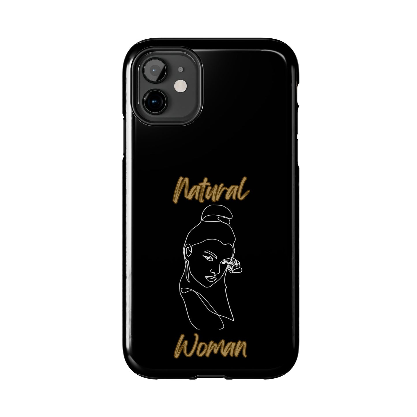 Natural Woman Sassy Bun (WL) Tough Phone Cases BLACK