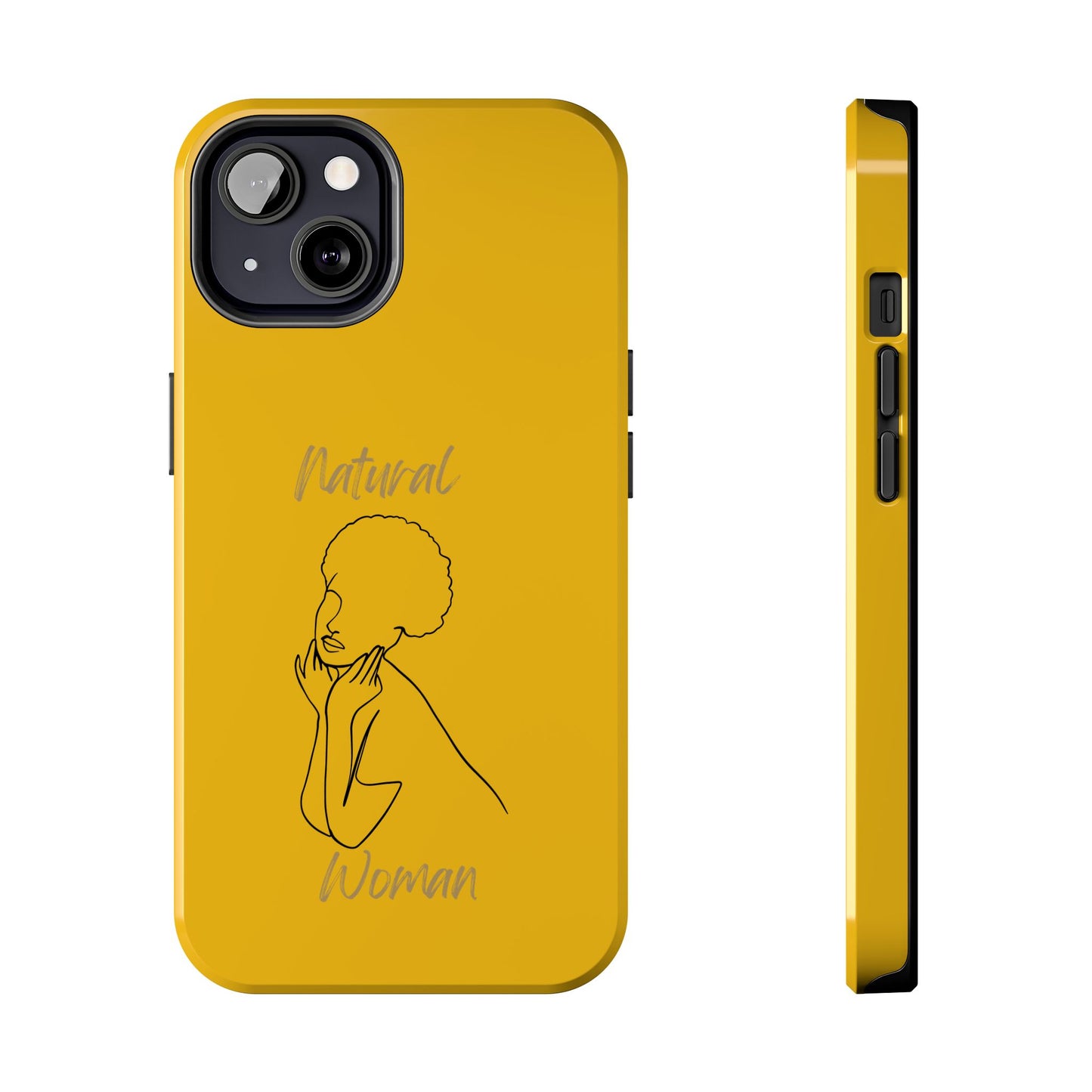 Natural Woman Cute Afro (BL)Tough Phone Cases YELLOW