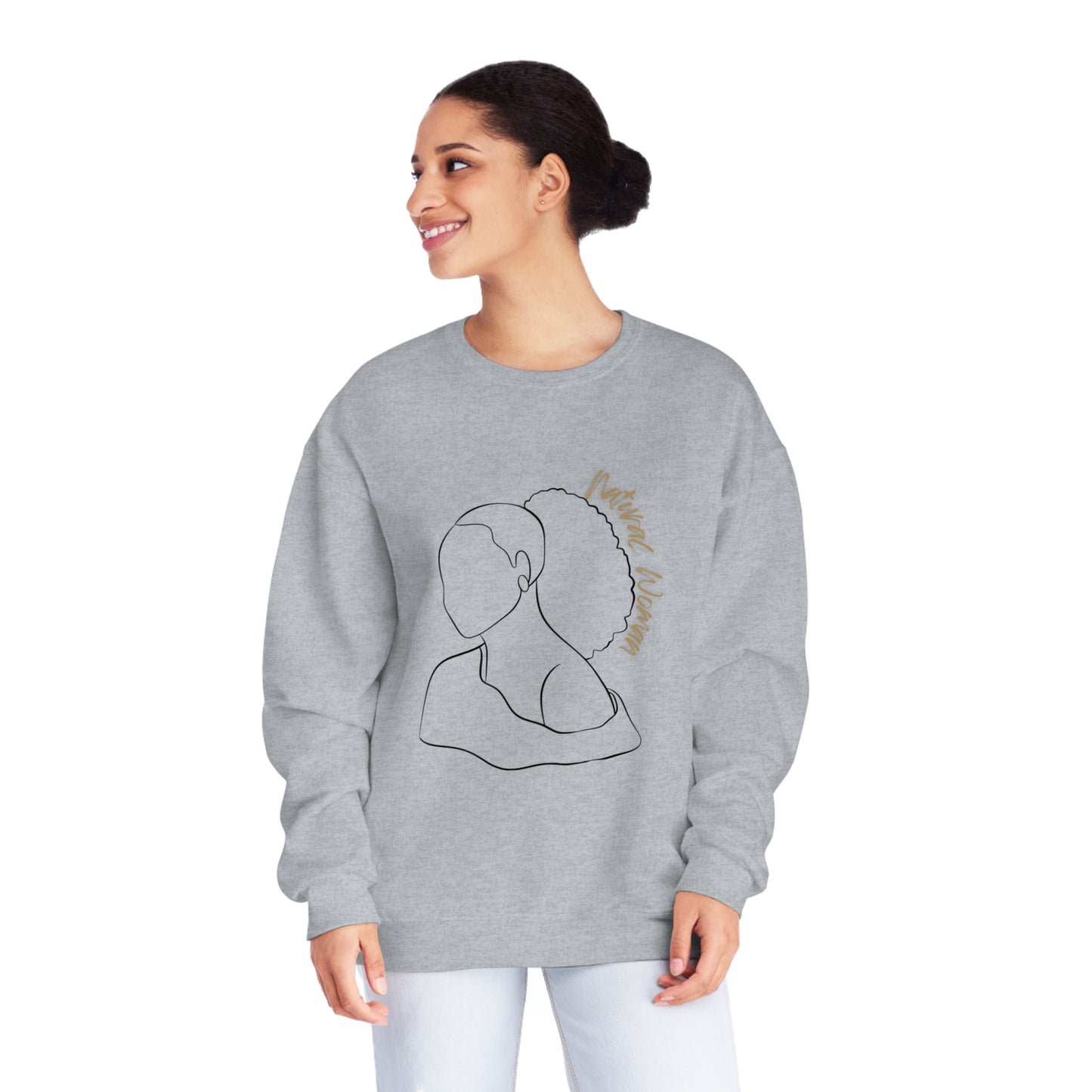 Natural Woman Behind Head Puff (BL) Crewneck Sweatshirt