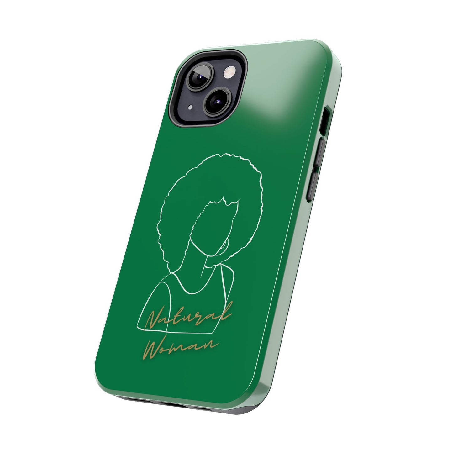 Natural Woman Afro (WL)Tough Phone Cases DARK GREEN