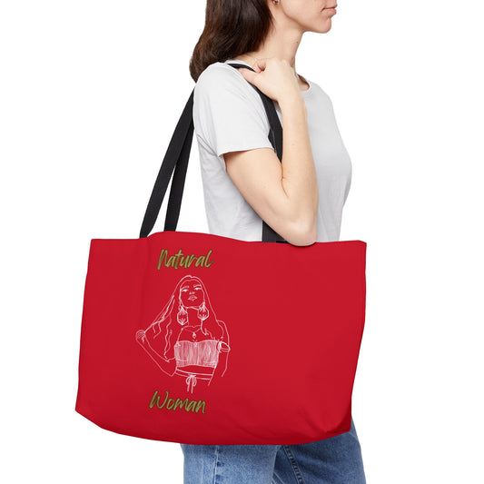 Natural Woman Thinking (WL) Weekender Tote Bag DARK RED