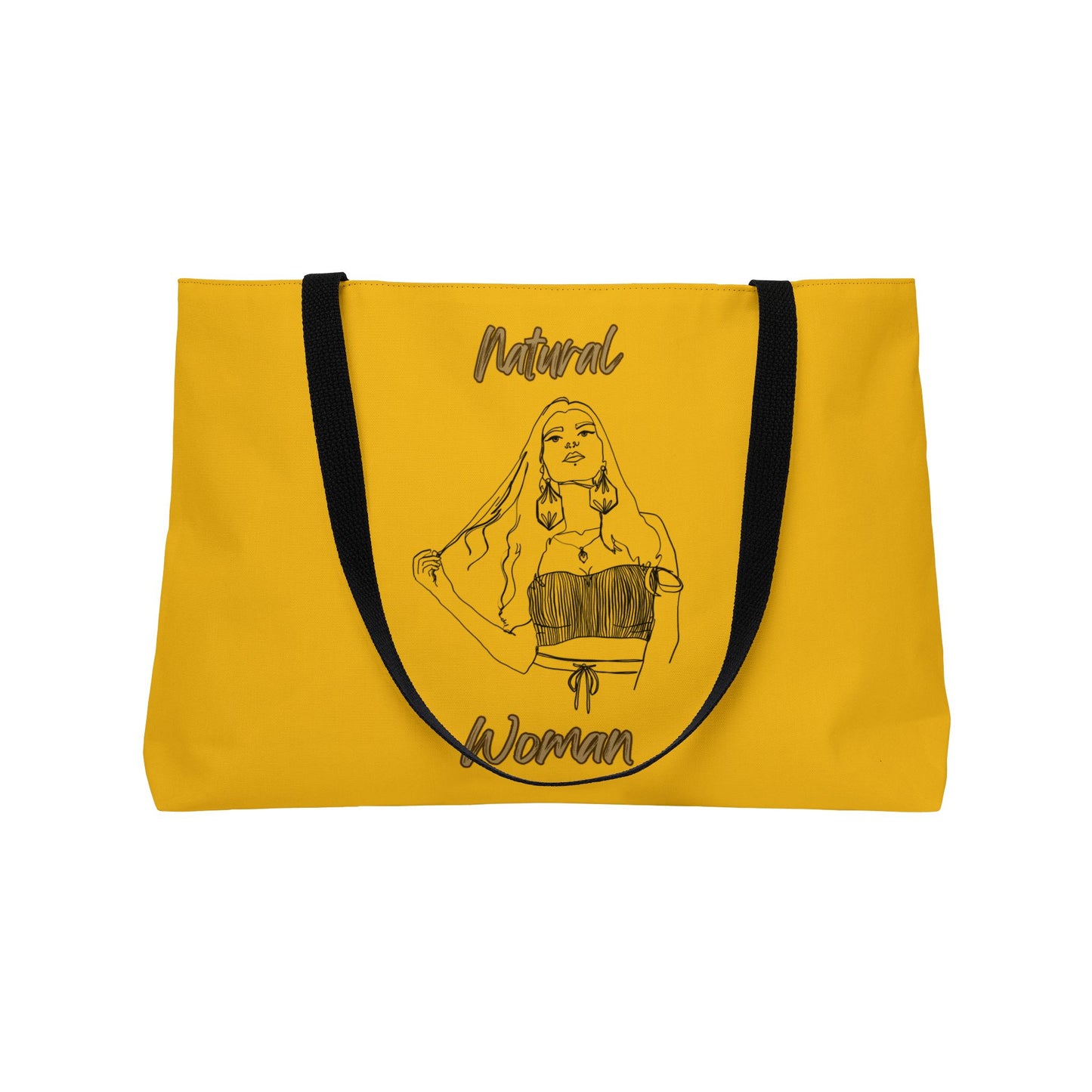 Natural Woman Thinking (BL) Weekender Tote Bag YELLOW
