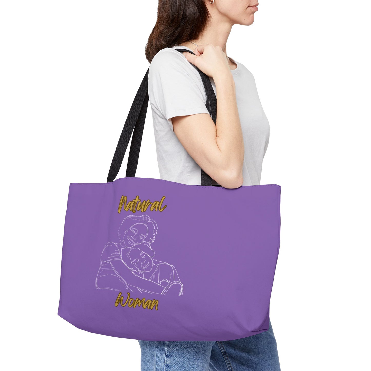 Natural Woman Loving Embrace (WL) Weekender Tote Bag LIGHT PURPLE