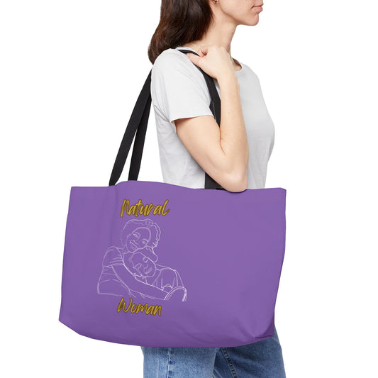 Natural Woman Loving Embrace (WL) Weekender Tote Bag LIGHT PURPLE