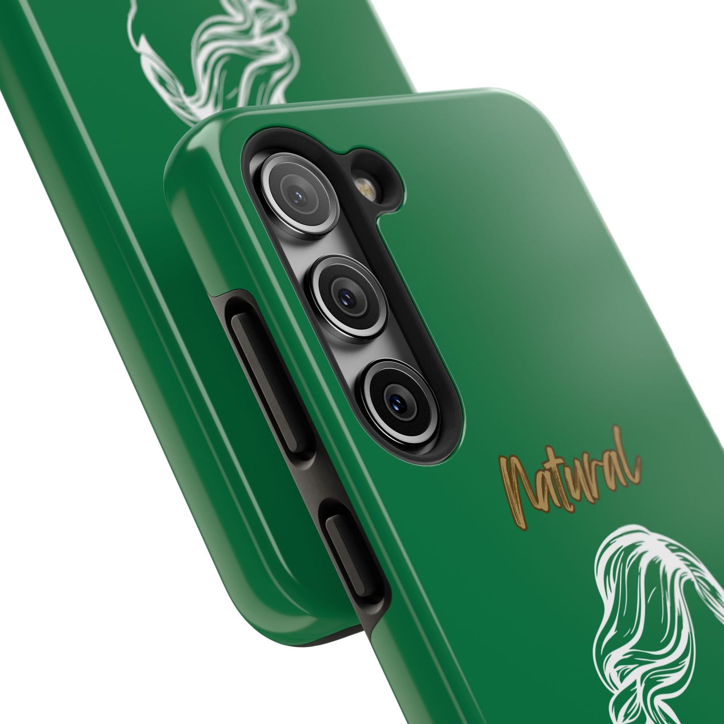 Natural Woman Long Curl (WL)Tough Phone Cases DARK GREEN