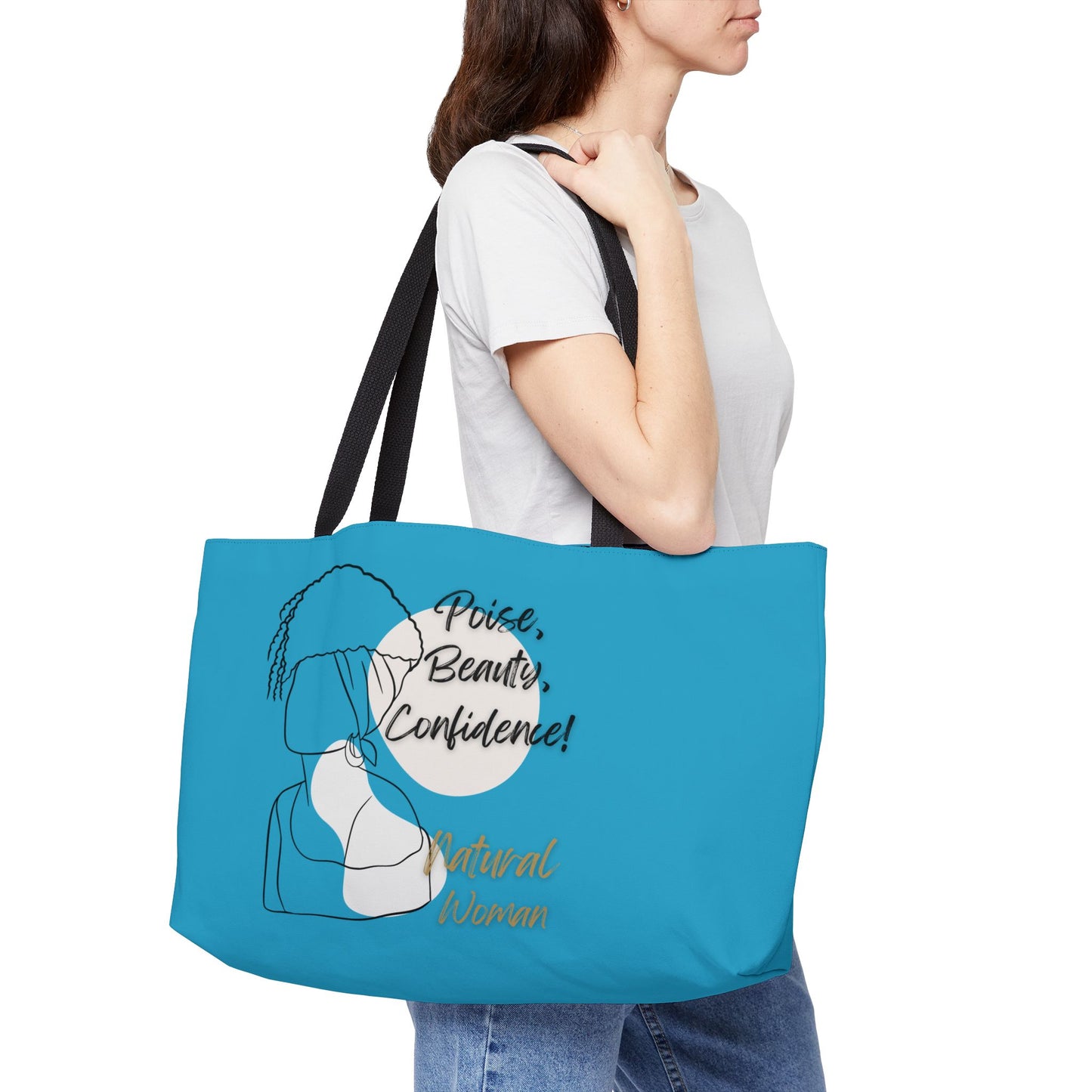 Natural Woman Puff (BL) Weekender Tote Bag TURQUOISE