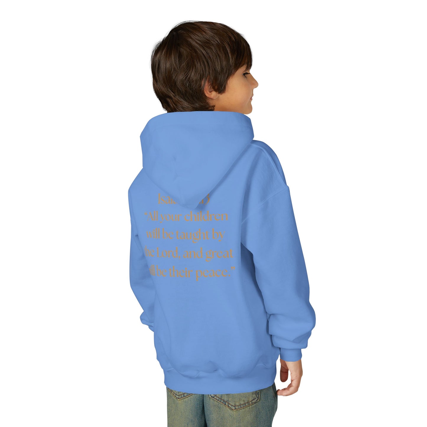 "Children of the King" Hoodie — WHITE Lion Design (Isaiah 54:13)