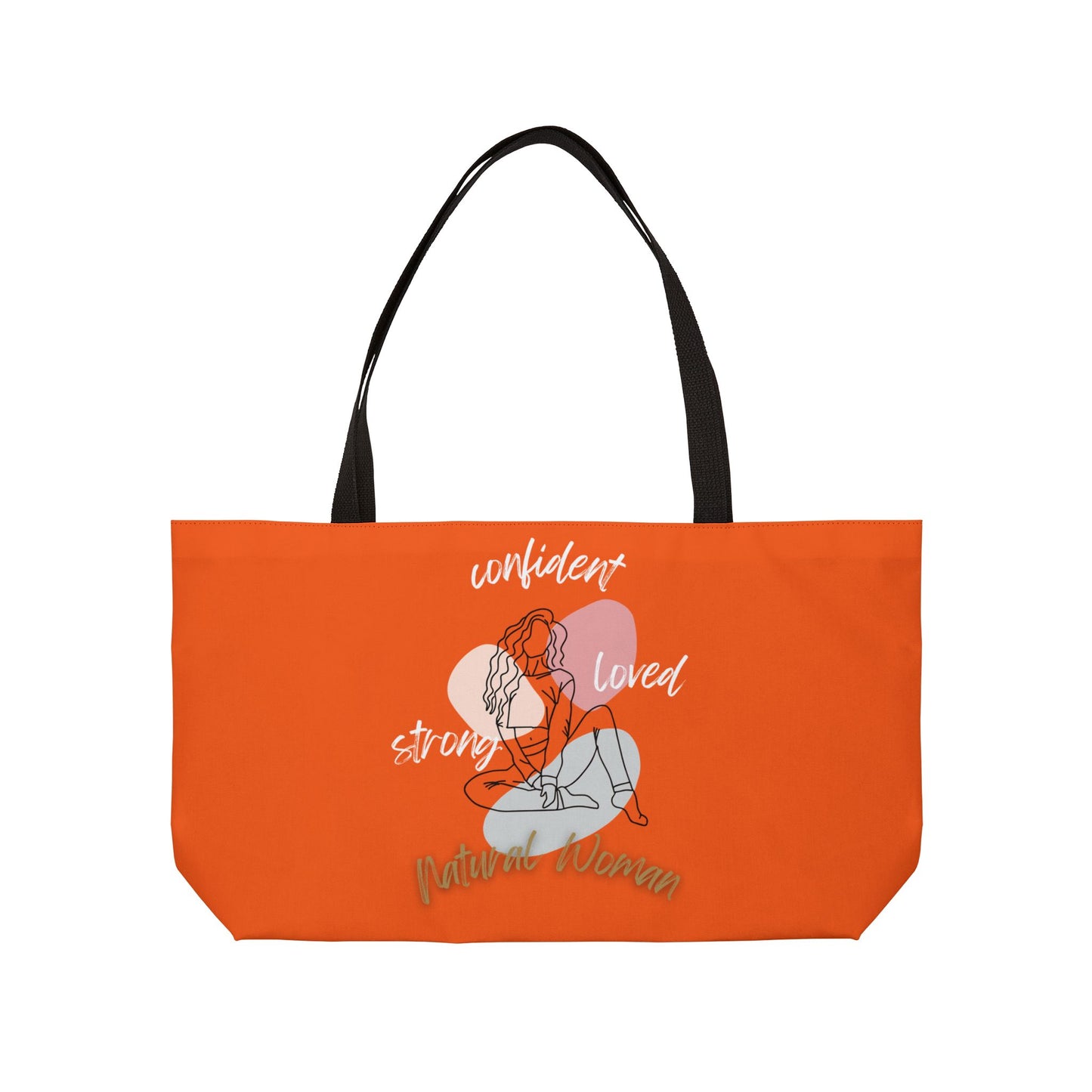 Natural Woman Strong Confident Loved (WL) Weekender Tote Bag ORANGE