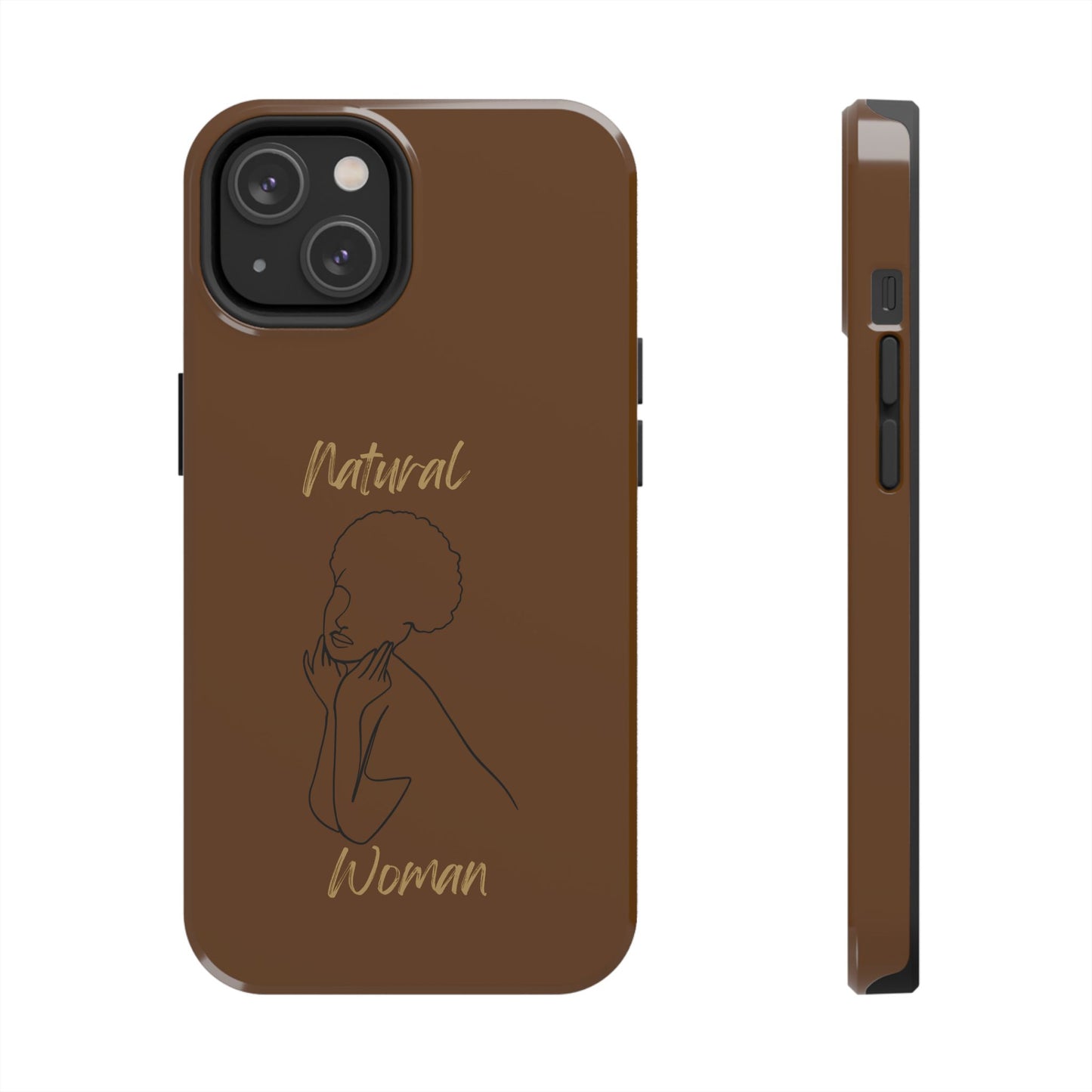 Natural Woman Cute Afro (BL)Tough Phone Cases BROWN