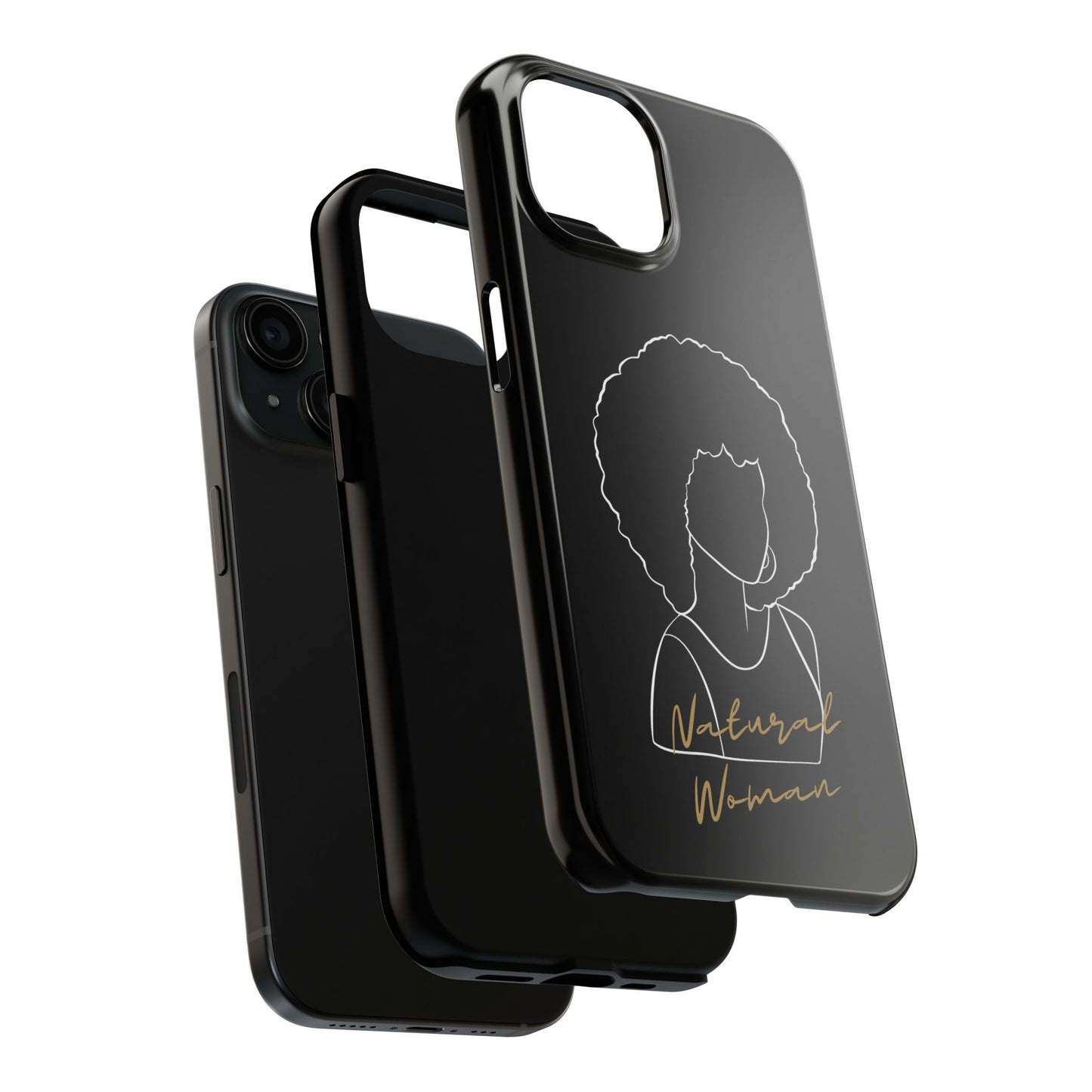 Natural Woman Afro (WL) Tough Phone Case BLACK