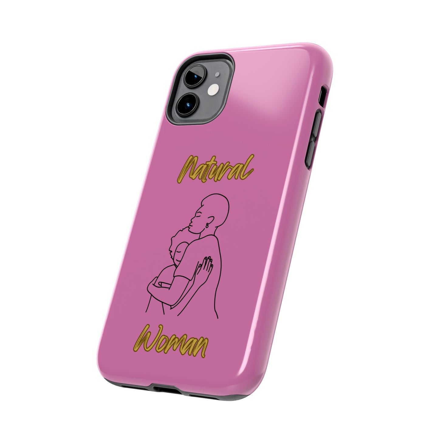 Natural Woman Safe With Momma (BL) Tough Phone Cases LIGHT PINK