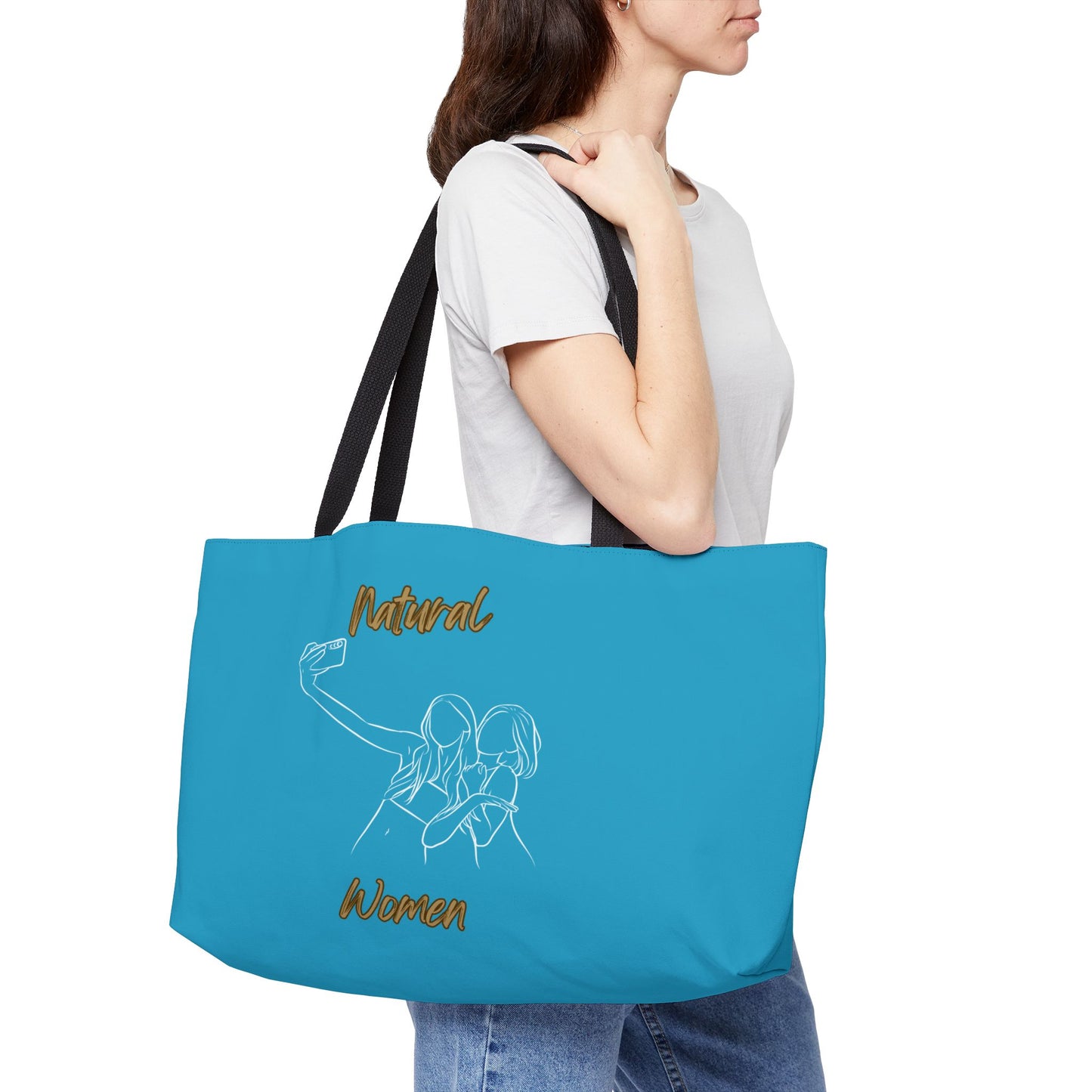 Natural Women Friends Selfie (WL) Weekender Tote Bag TURQUOISE