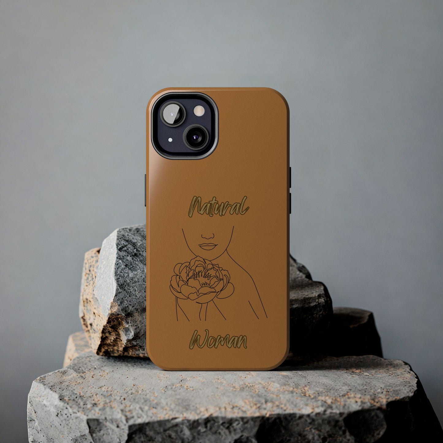 Natural Woman Kissed Flower (BL)Tough Phone Cases LIGHT BROWN