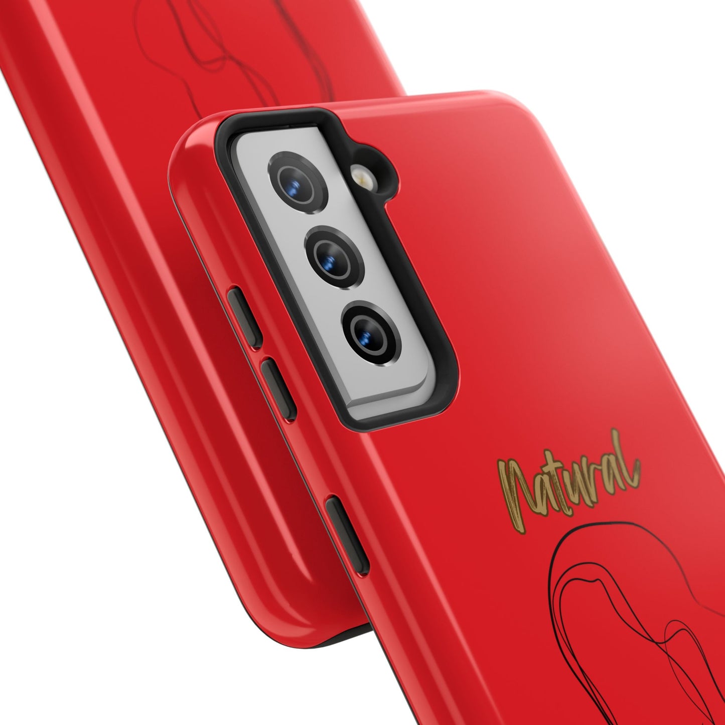 Natural Woman Hanging Hair (BL) Tough Phone Cases RED