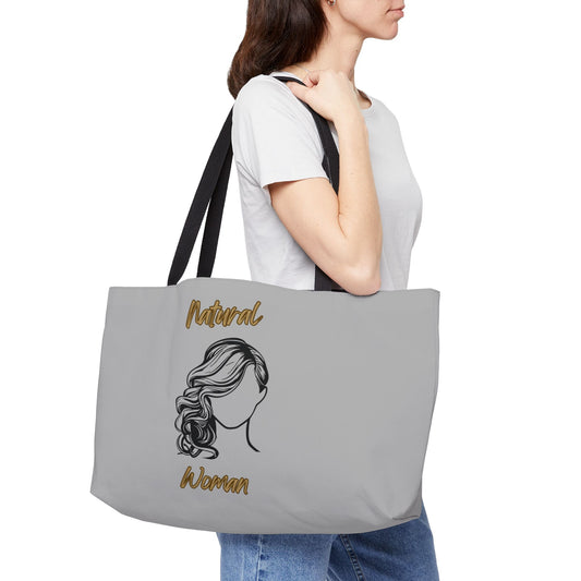 Natural Woman Long Curl (BL) Weekender Tote Bag LIGHT GREY