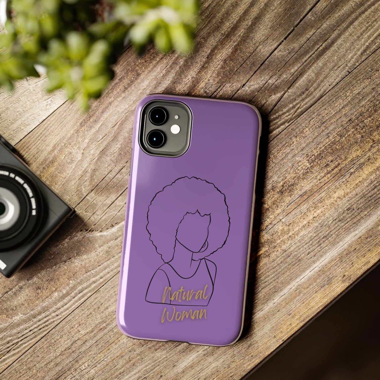 Natural Woman Afro (BL)Tough Phone Cases LIGHT PURPLE