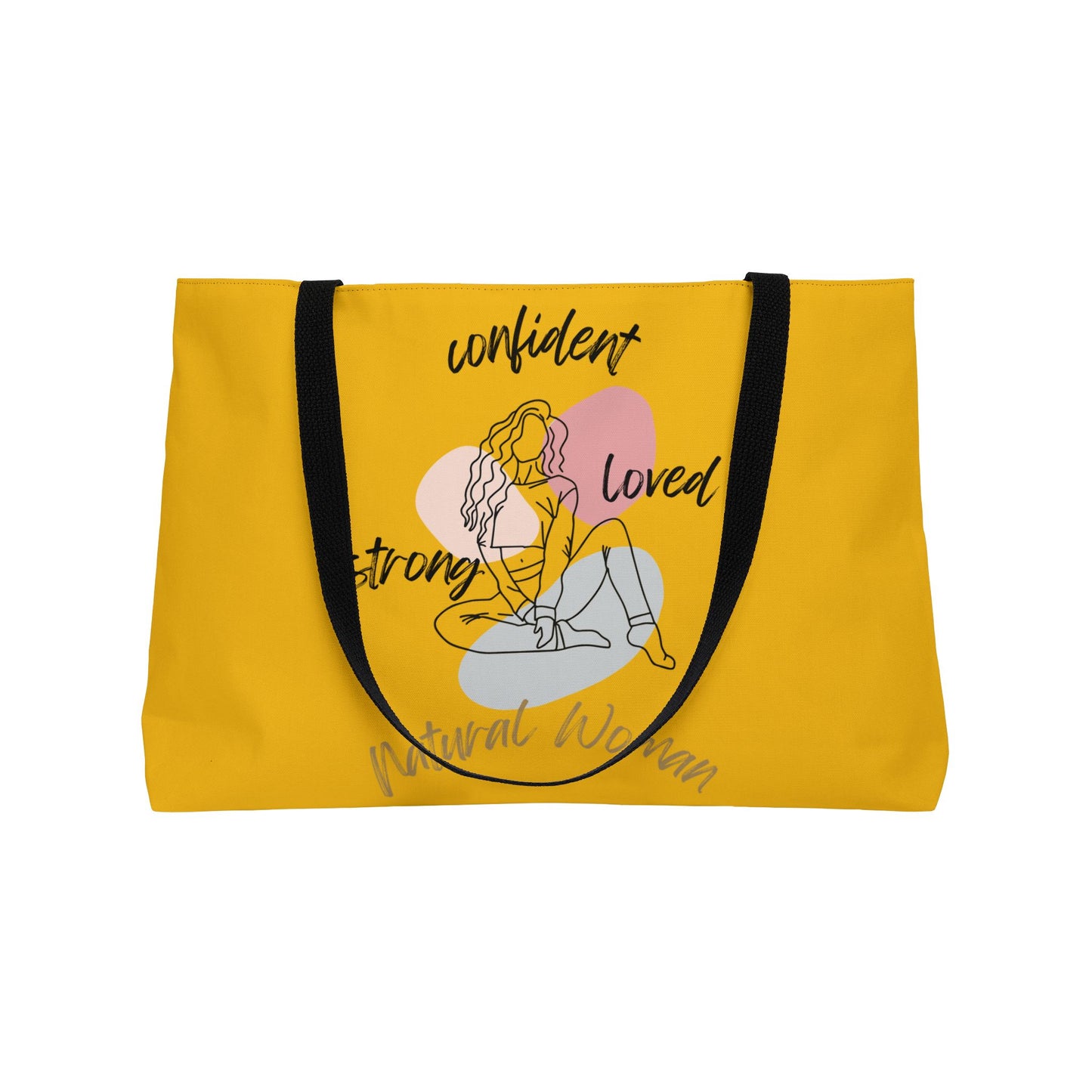 Natural Woman Strong Confident Loved (BL) Weekender Tote Bag YELLOW