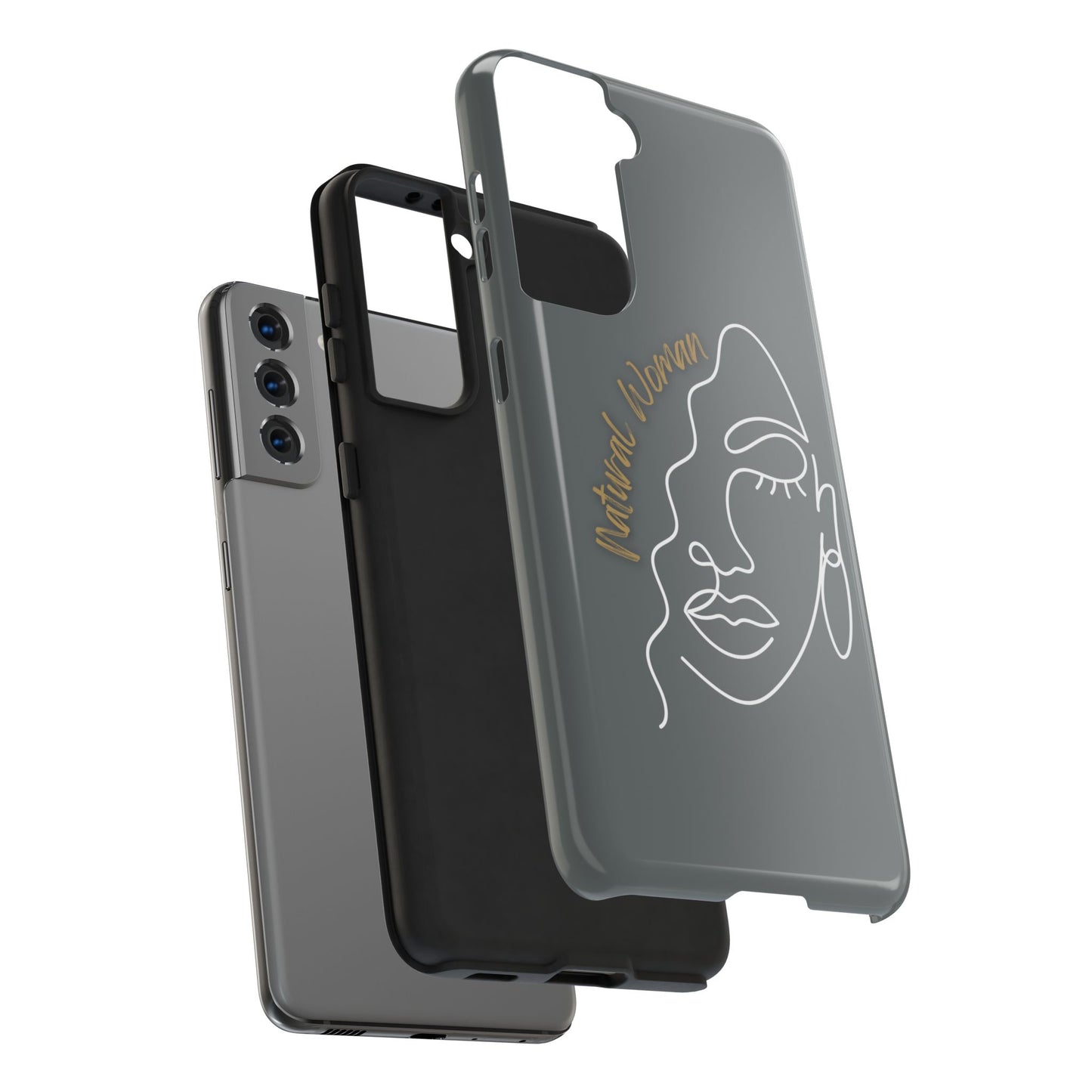 Natural Woman Half Face (WL)Tough Phone Case DARK GREY