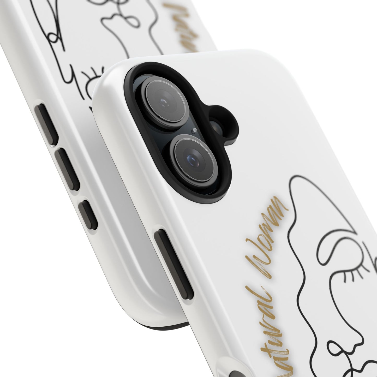 Natural Woman Half Face (BL)Tough Phone Case WHITE