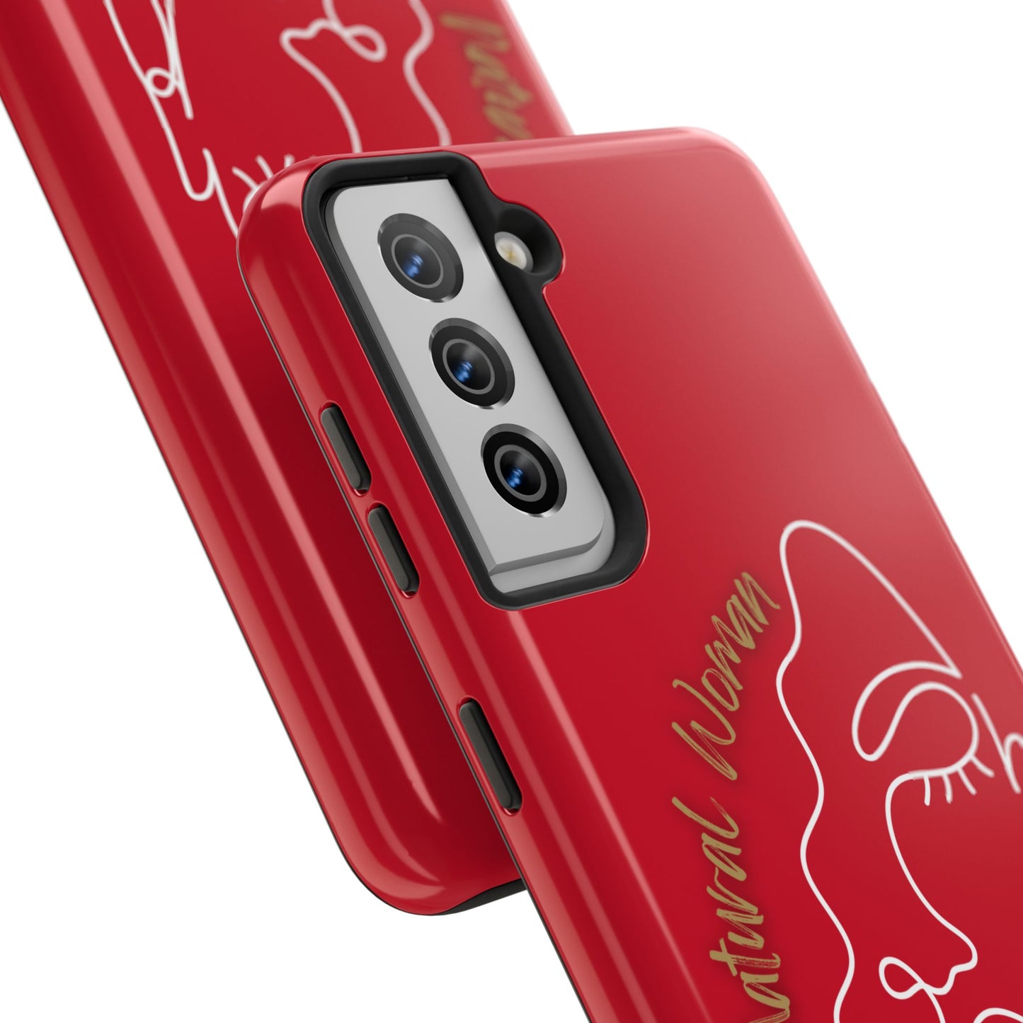 Natural Woman Half Face (WL)Tough Phone Case DARK RED