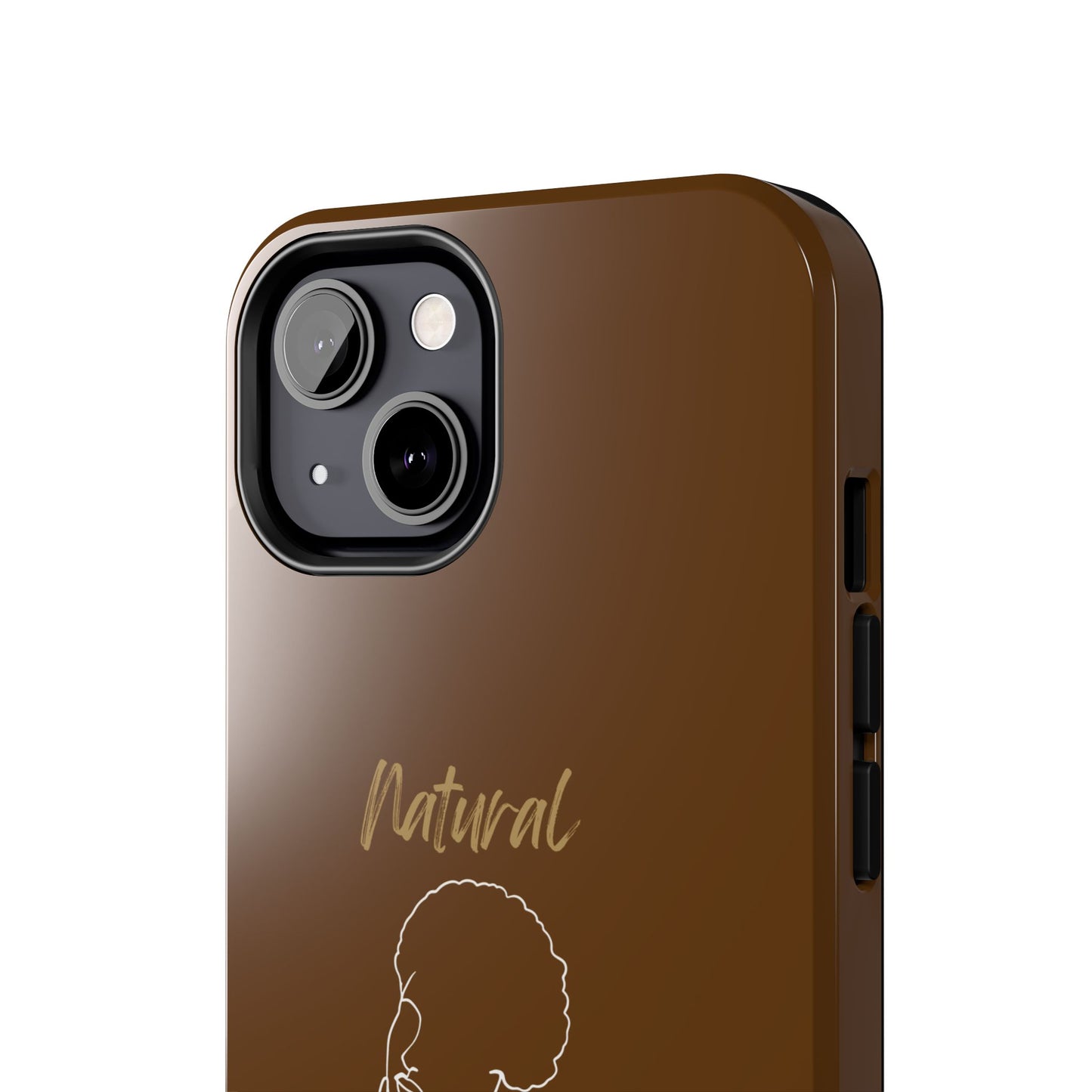 Natural Woman Cute Afro(WL)Tough Phone Cases BROWN