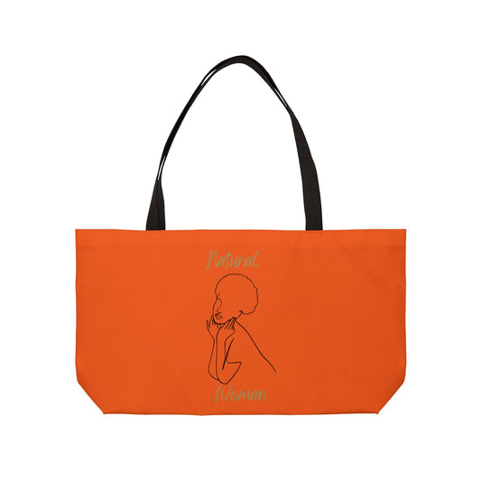 Natural Woman Cute Afro (BL) Weekender Tote Bag ORANGE