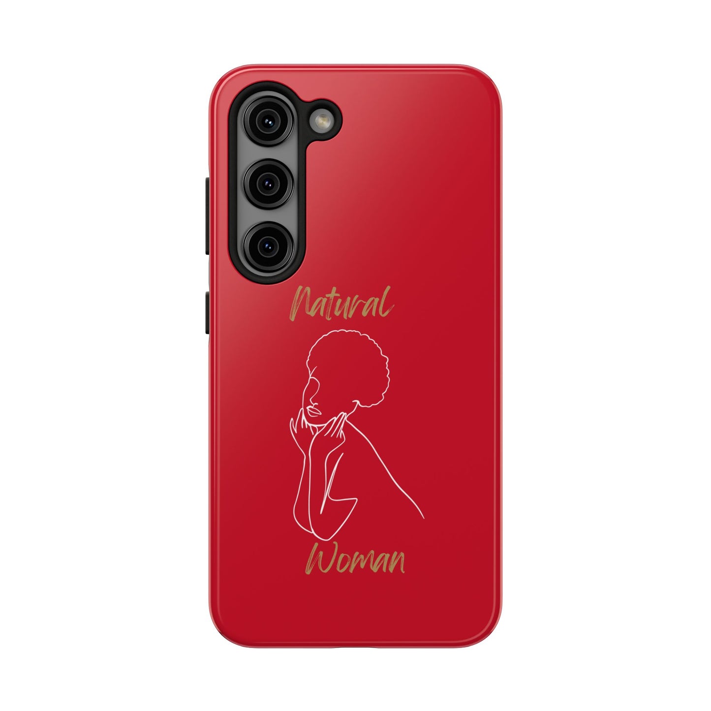 Natural Woman Cute Afro(WL)Tough Phone Cases DARK RED