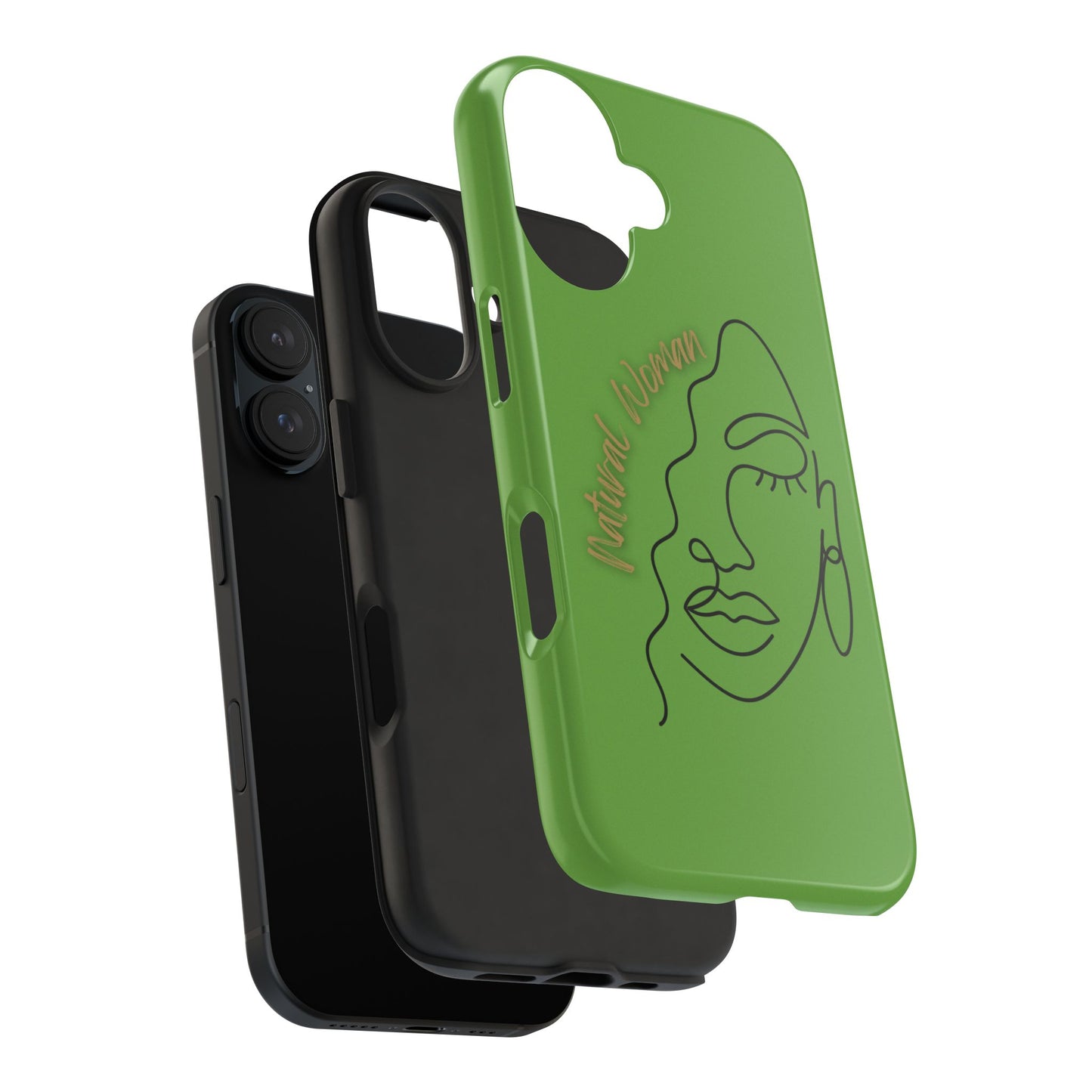 Natural Woman Half Face (BL)Tough Phone Case GREEN