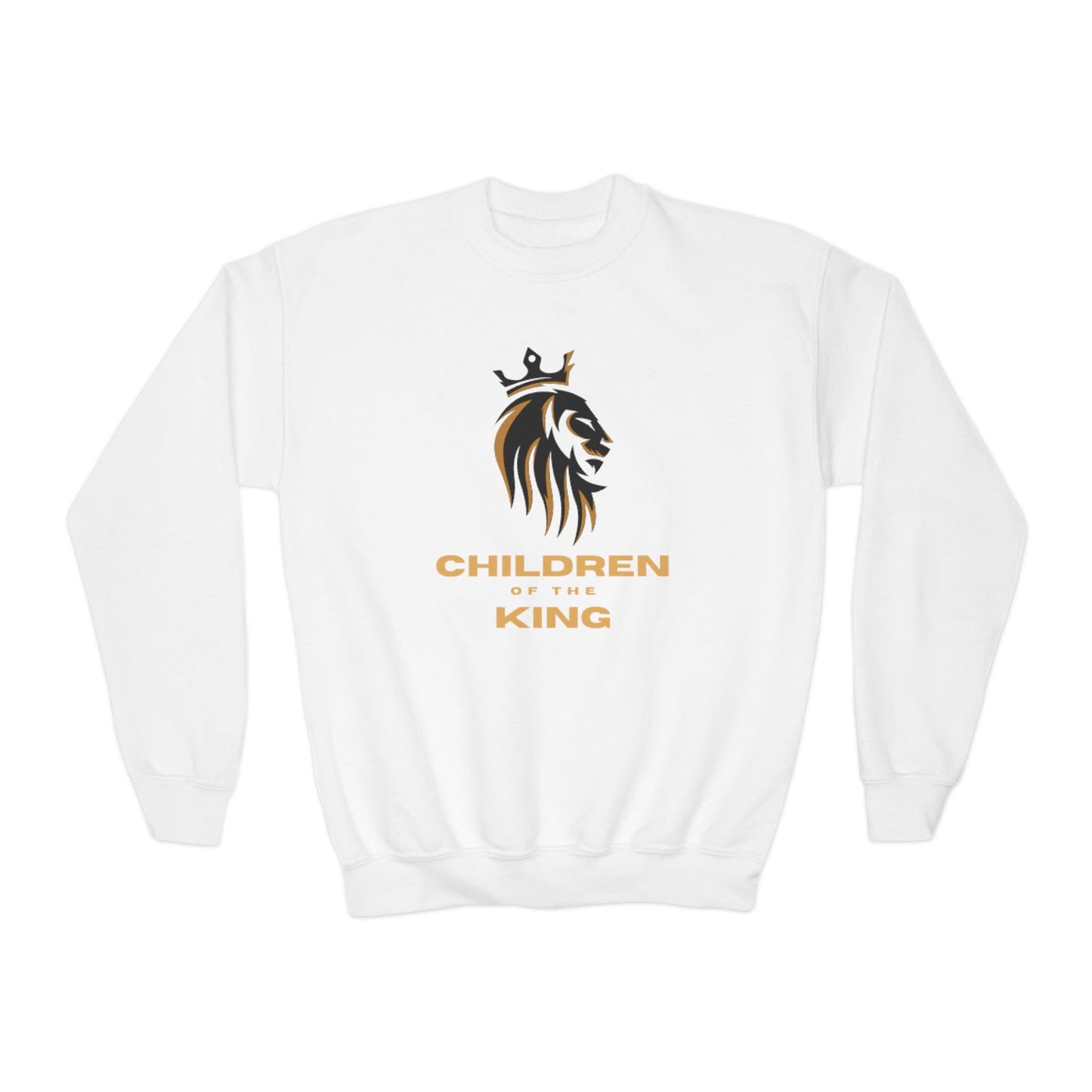 "Children of the King" Youth Crewneck Sweatshirt BLACK Lion Crown Psalm 127:3