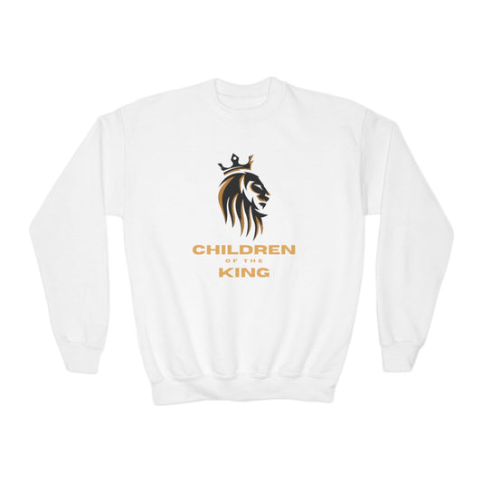 "Children of the King" Youth Crewneck Sweatshirt BLACK Lion Crown Psalm 127:3