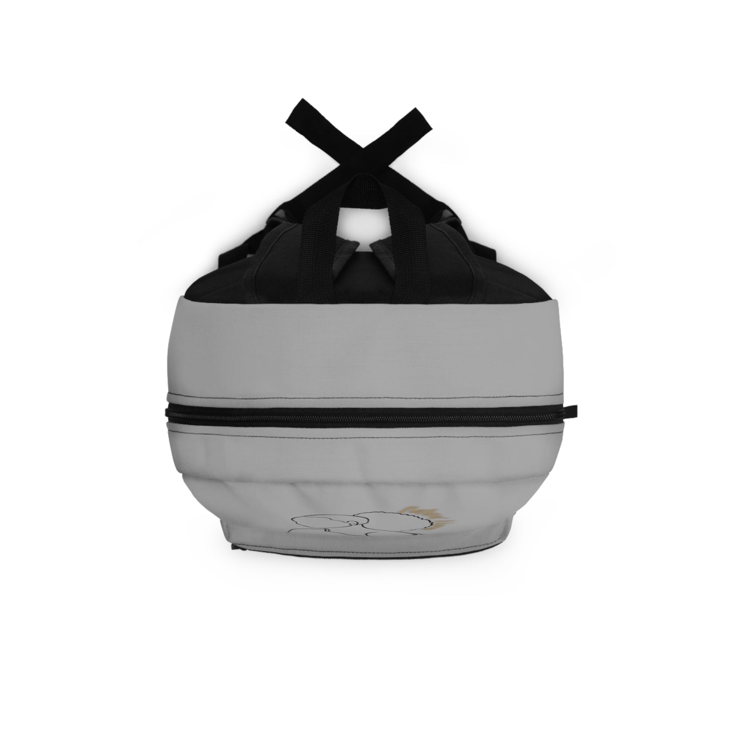 Natural Woman Behind Head Puff (BL) Backpack LIGHT GREY
