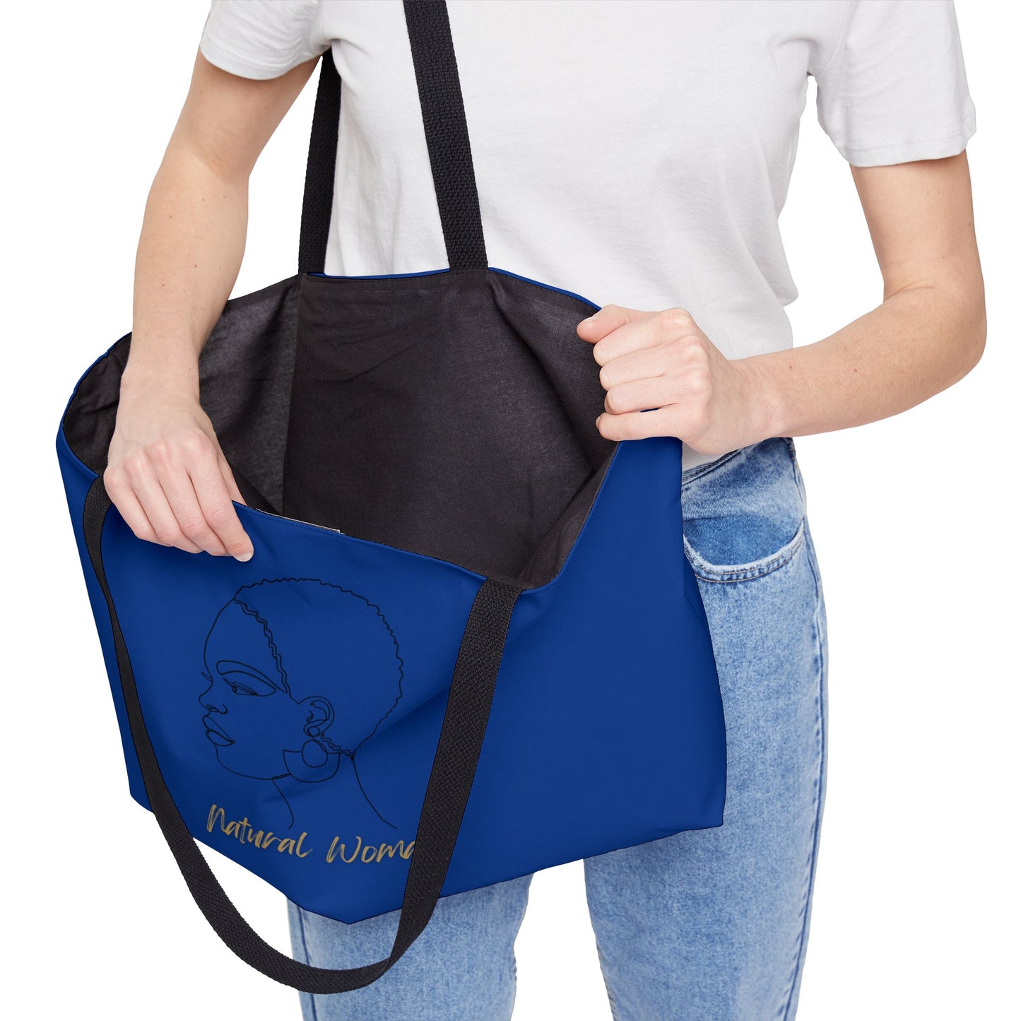 Natural Woman Finger Wave (BL) Weekender Tote Bag DARK BLUE