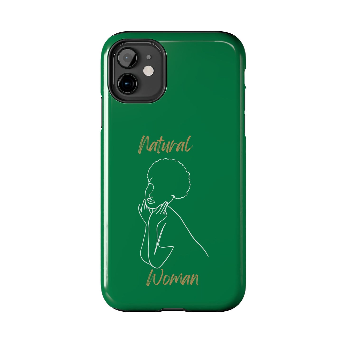 Natural Woman Cute Afro (WL)Tough Phone Cases DARK GREEN