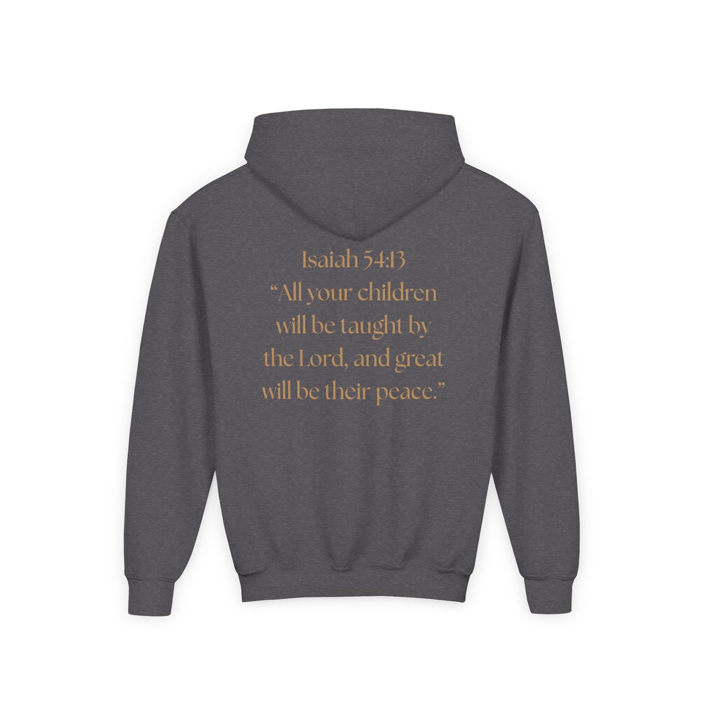 "Children of the King" Hoodie — WHITE Lion Design (Isaiah 54:13)