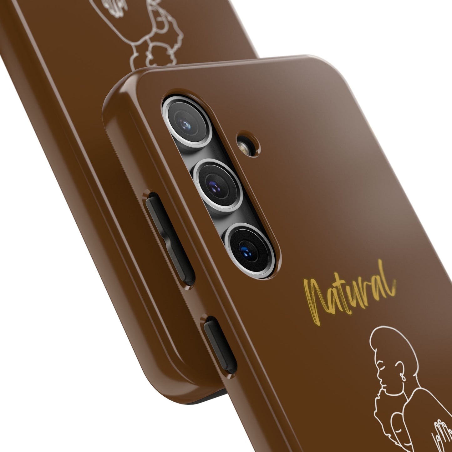 Natural Woman Safe With Momma (WL) Tough Phone Cases BROWN