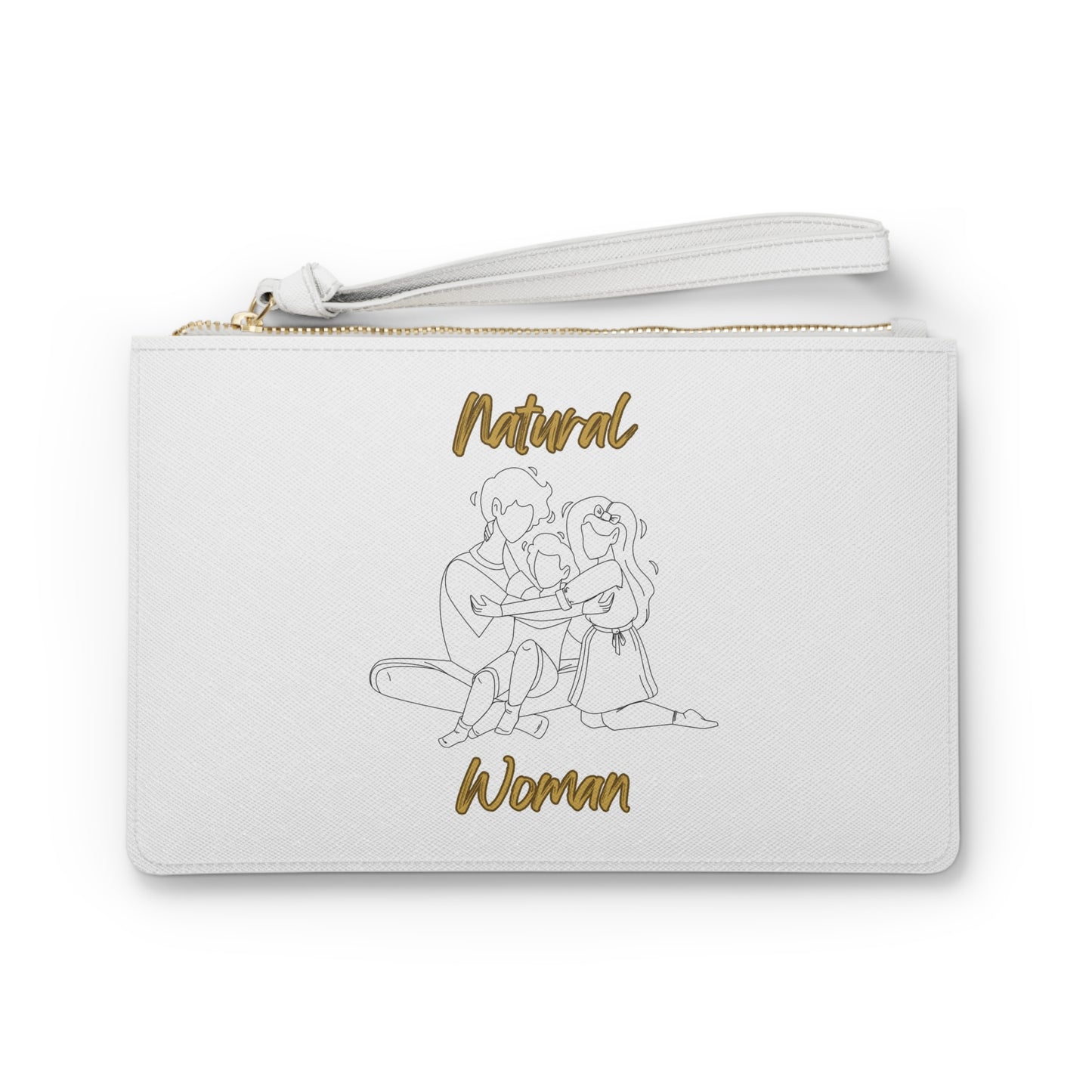 Natural Woman Bear Hugs (BL) Clutch Bag WHITE