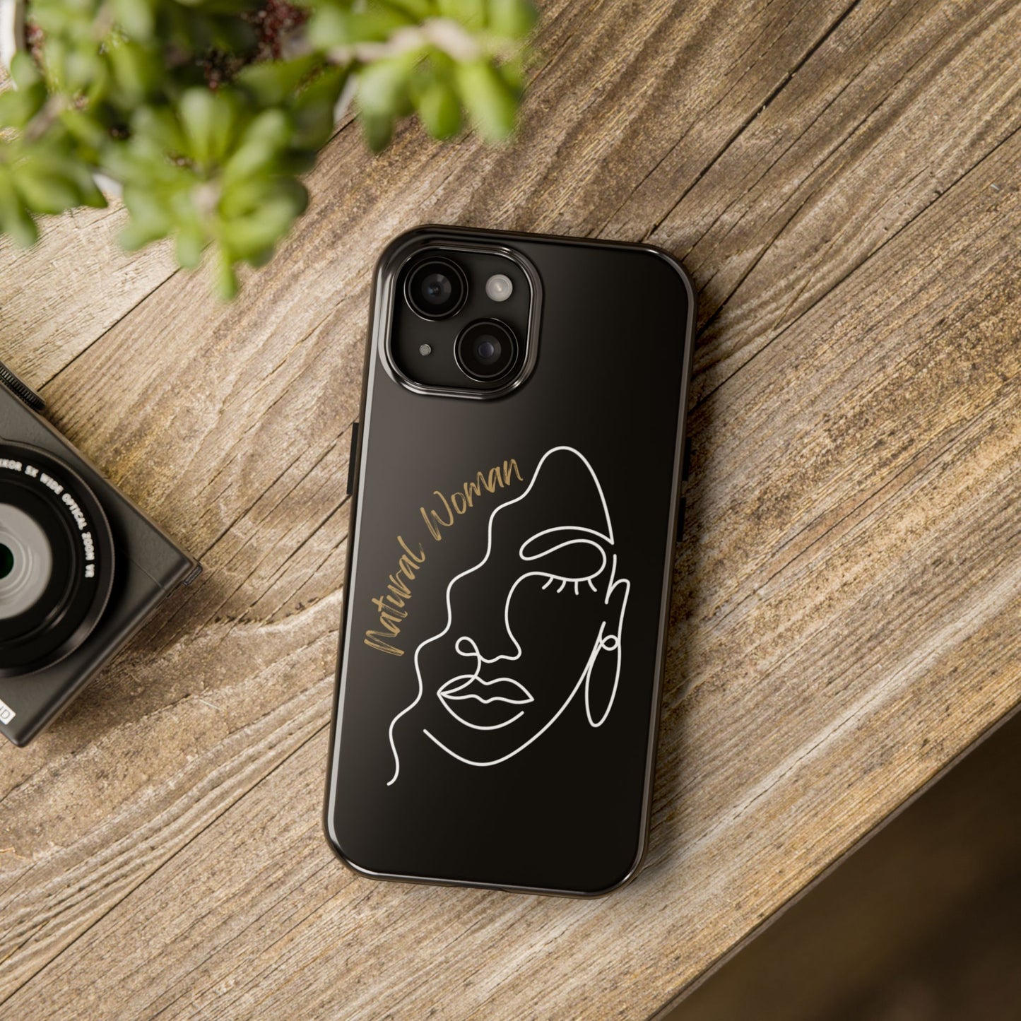 Natural Woman Half Face (WL)Tough Phone Case BLACK