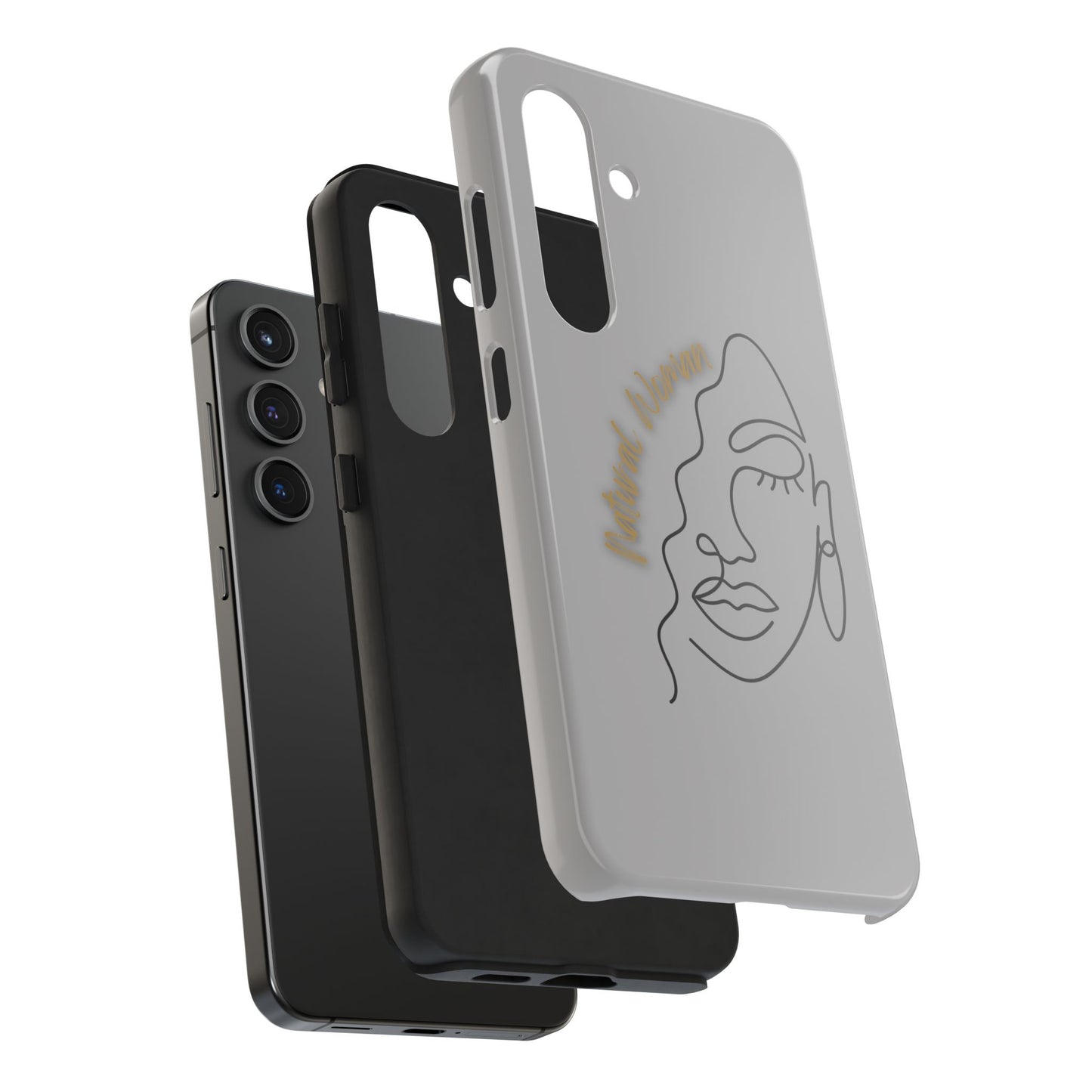 Natural Woman Half Face (BL)Tough Phone Case LIGHT GREY