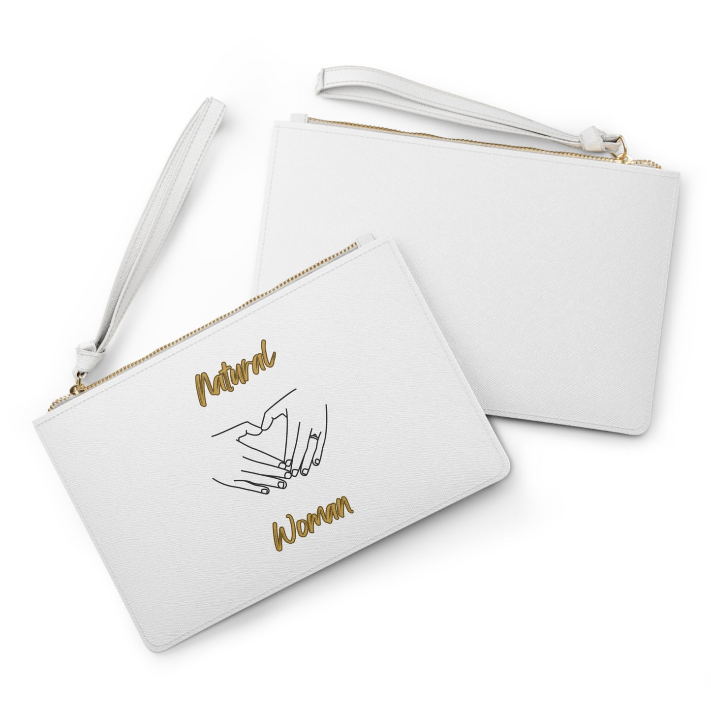 Natural Woman I love You (BL) Clutch Bag WHITE